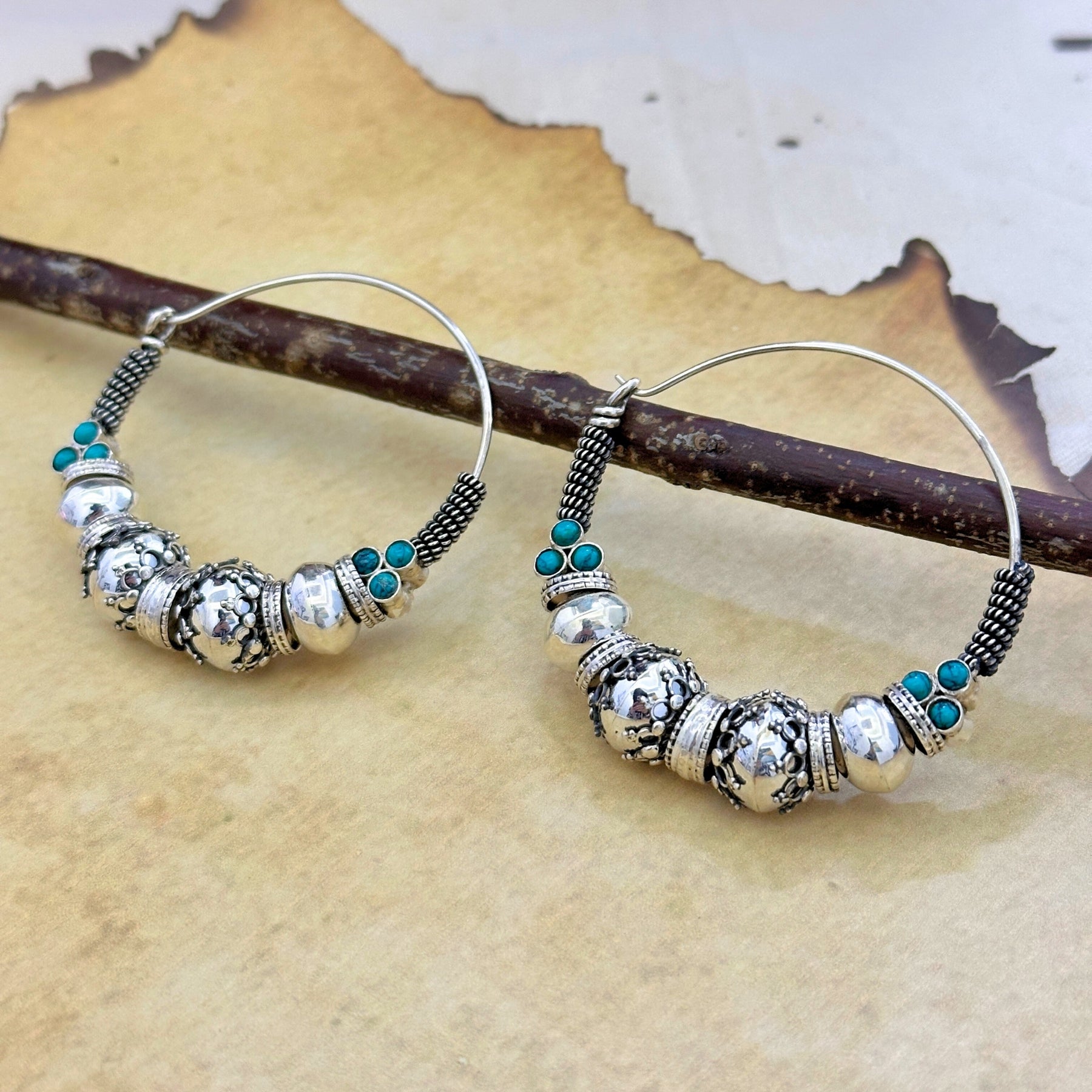 Dhavit Traditional Silver 925 Earrings