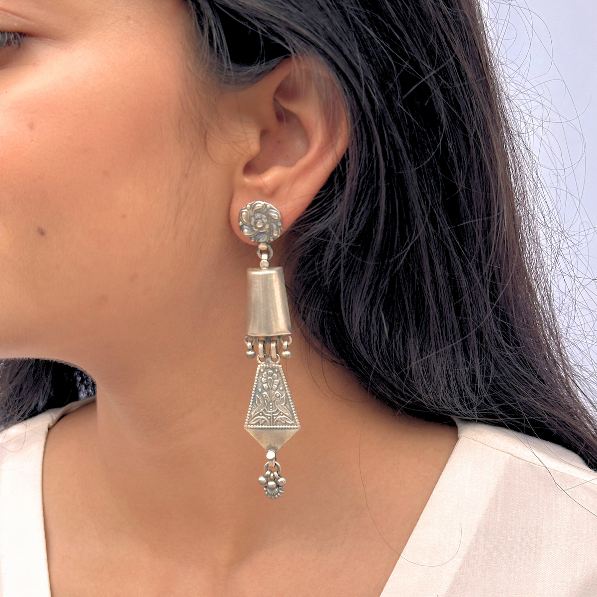 Tayyari Traditional Silver 925 Earrings