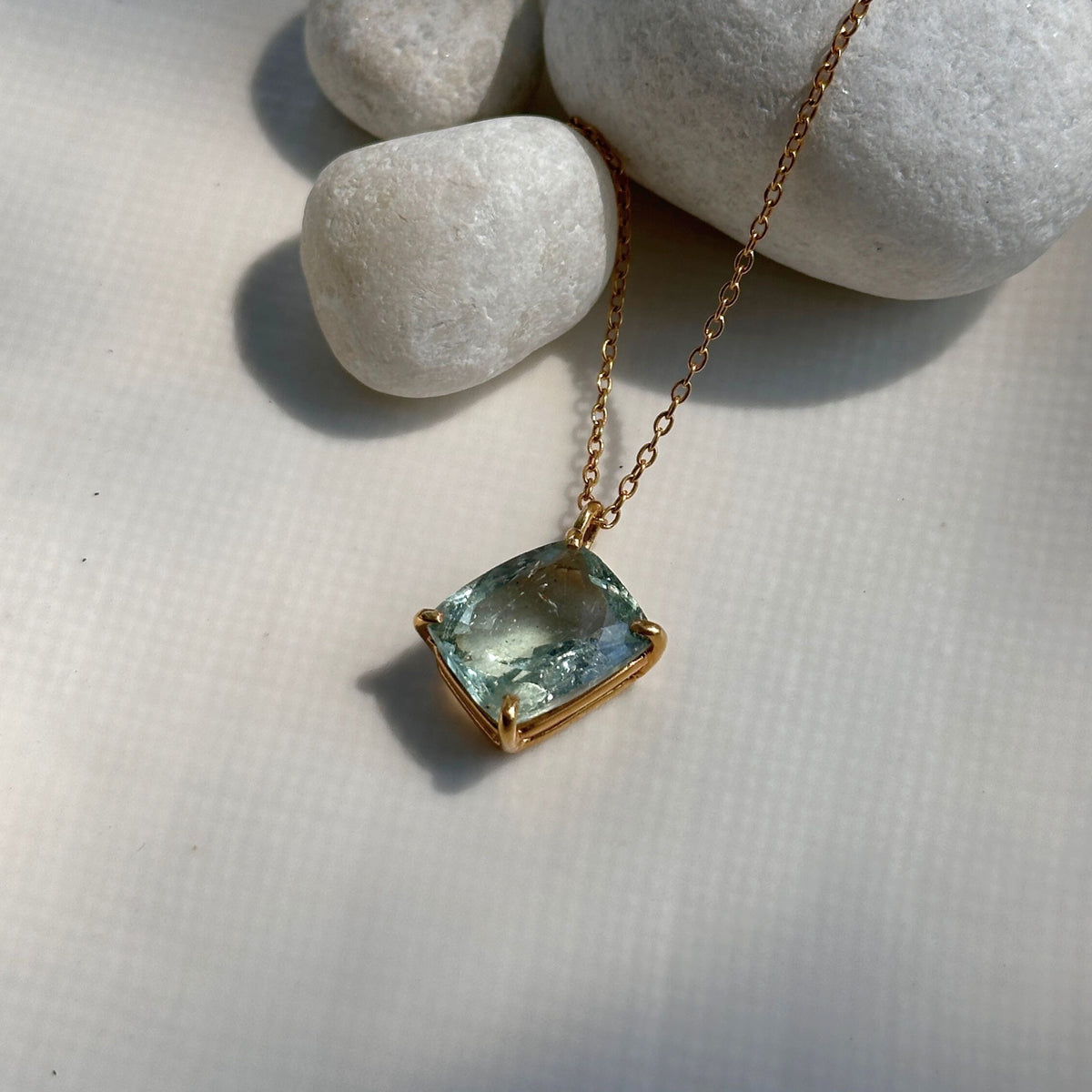 Kaia Aquamarine 18K Gold Plated Silver 925 Necklace