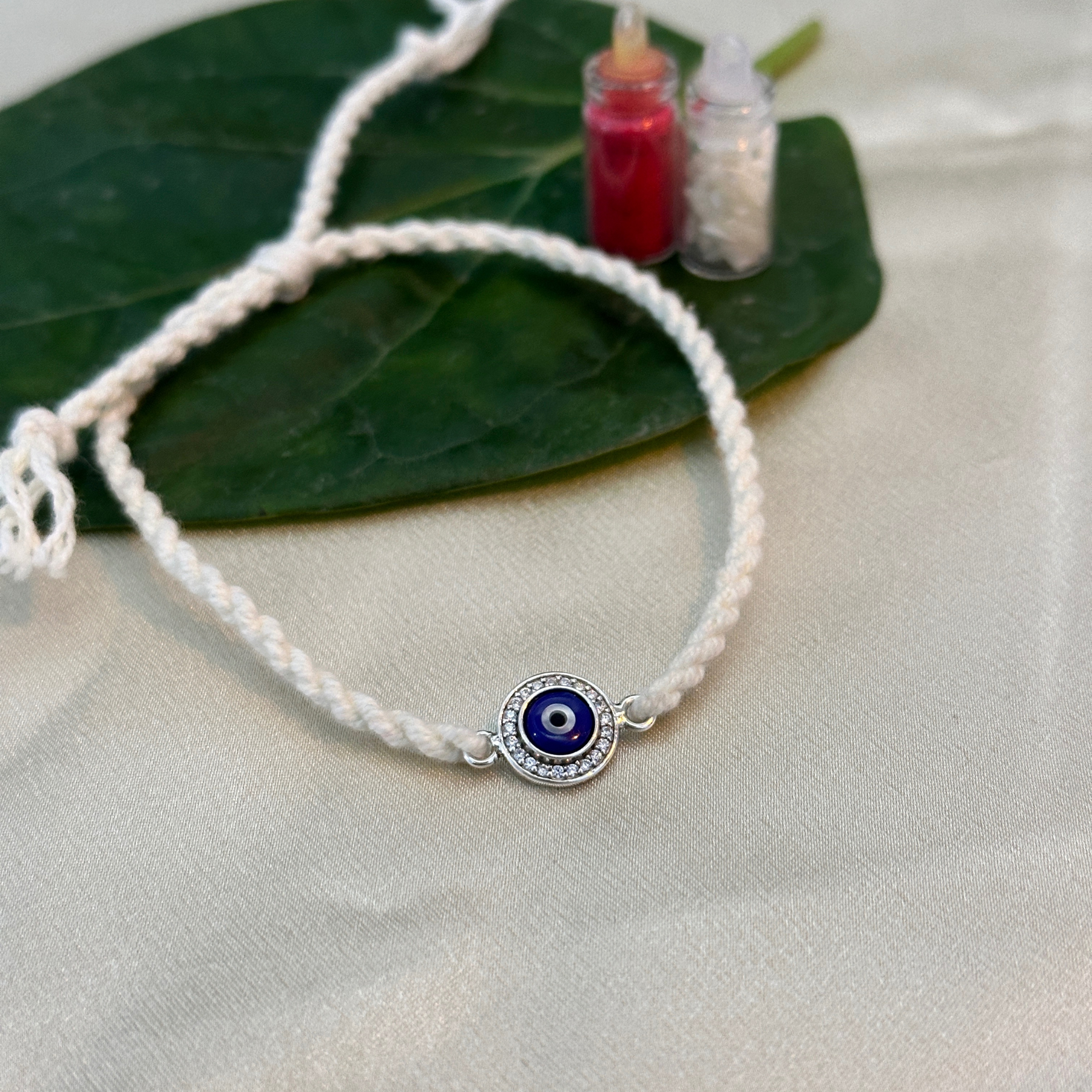 Evil Eye Silver Bracelet Rakhi
