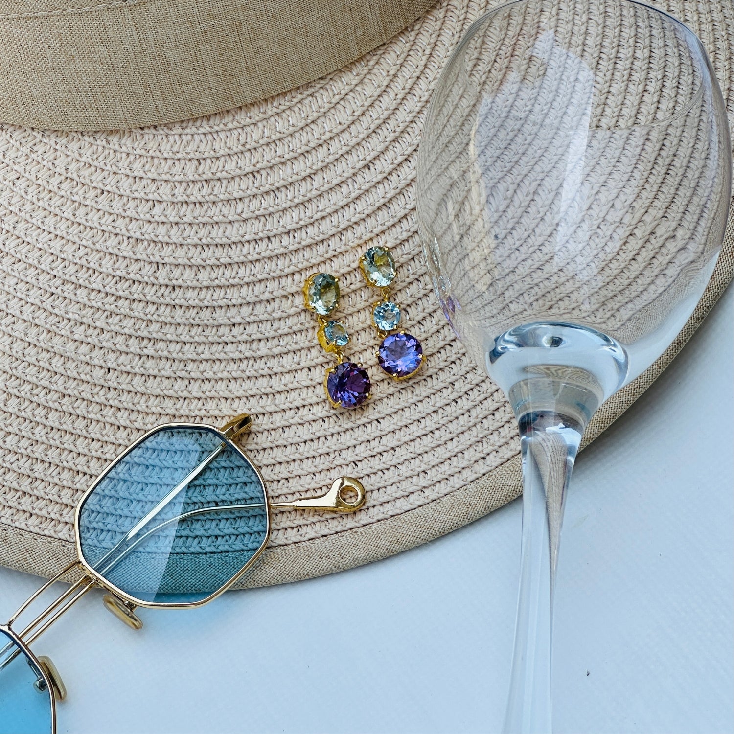 Filiya Colorstone 18k Gold Plated Silver 925 Earrings