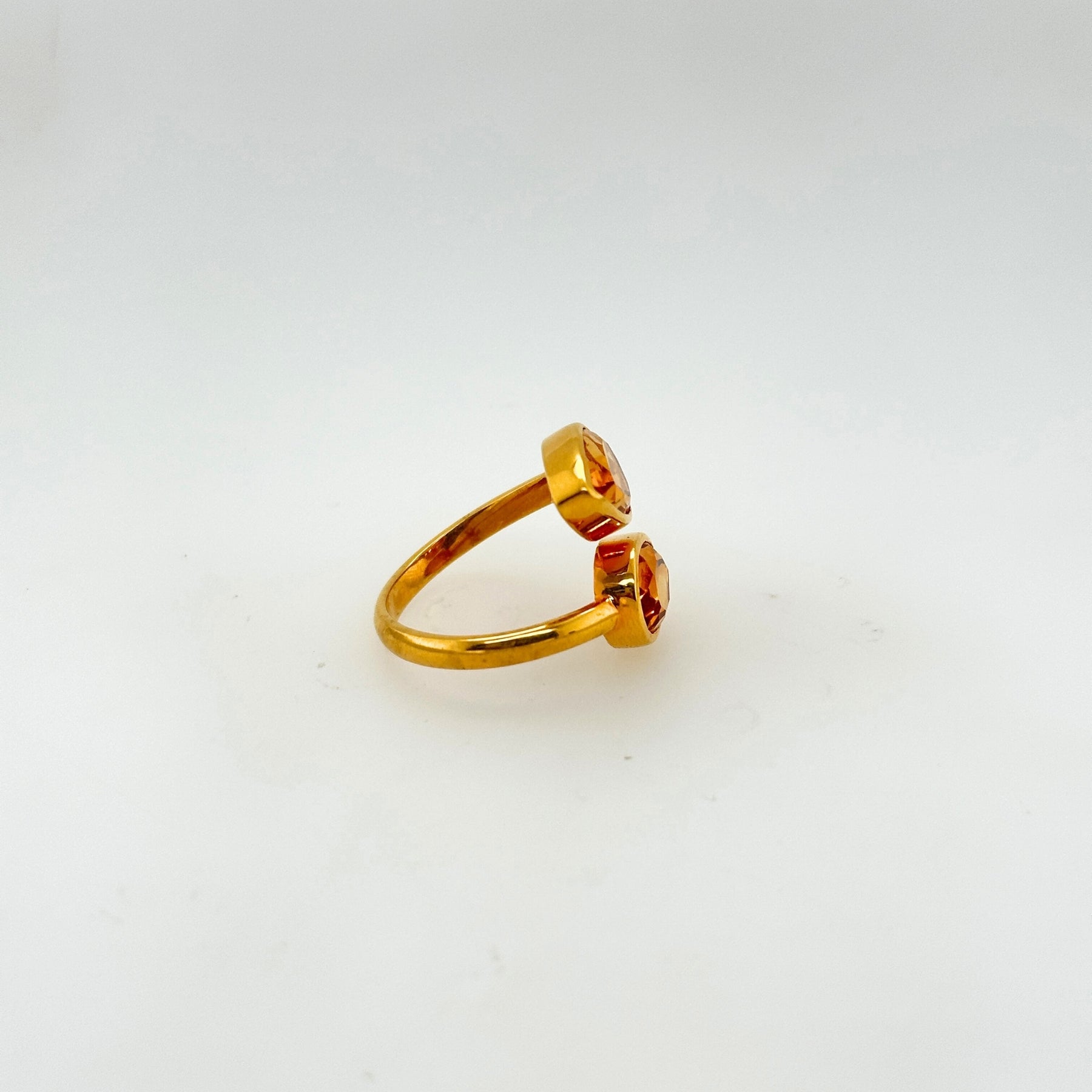 Calypso Citrine Gold Plated Silver Ring