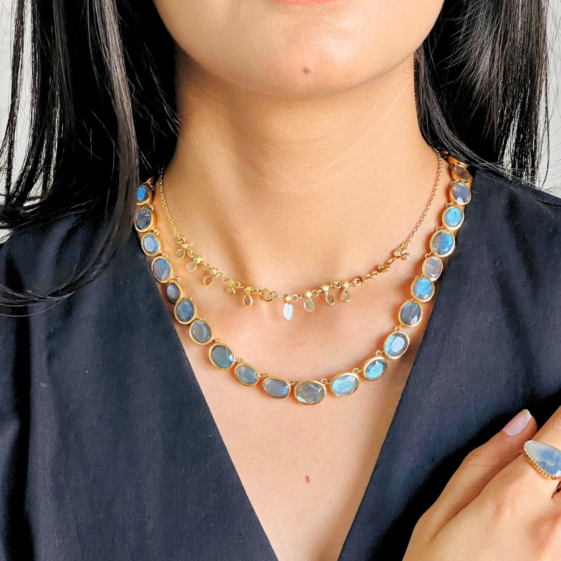 Ranlex Diamond & Pearl 18K Gold Plated Silver 925 Necklace