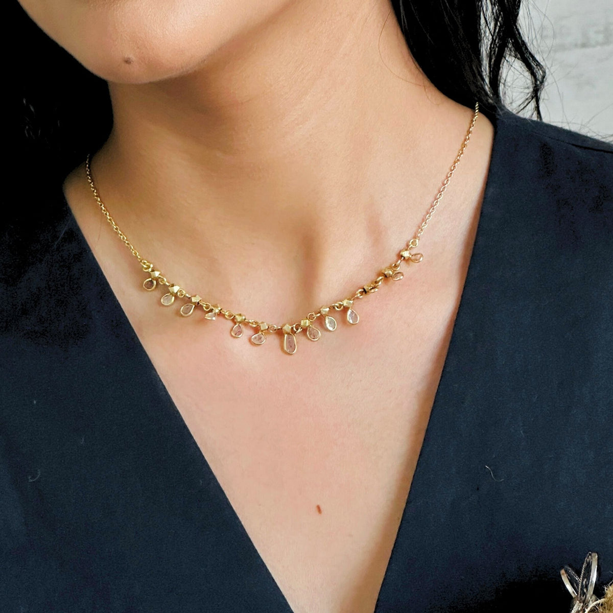 Ranlex Diamond & Pearl 18K Gold Plated Silver 925 Necklace