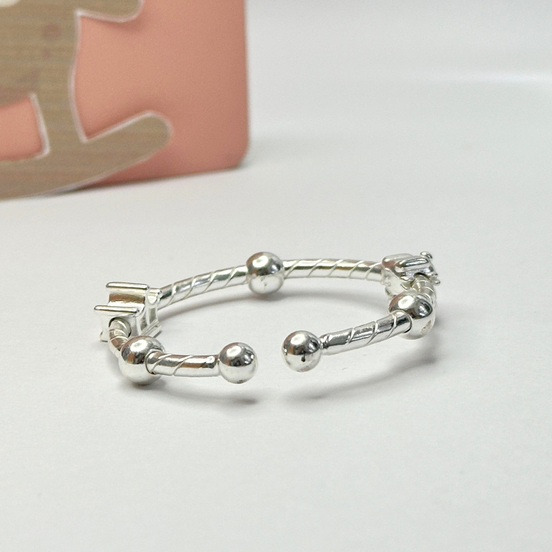 Crown and Kitty Silver 925 Kids Bangle