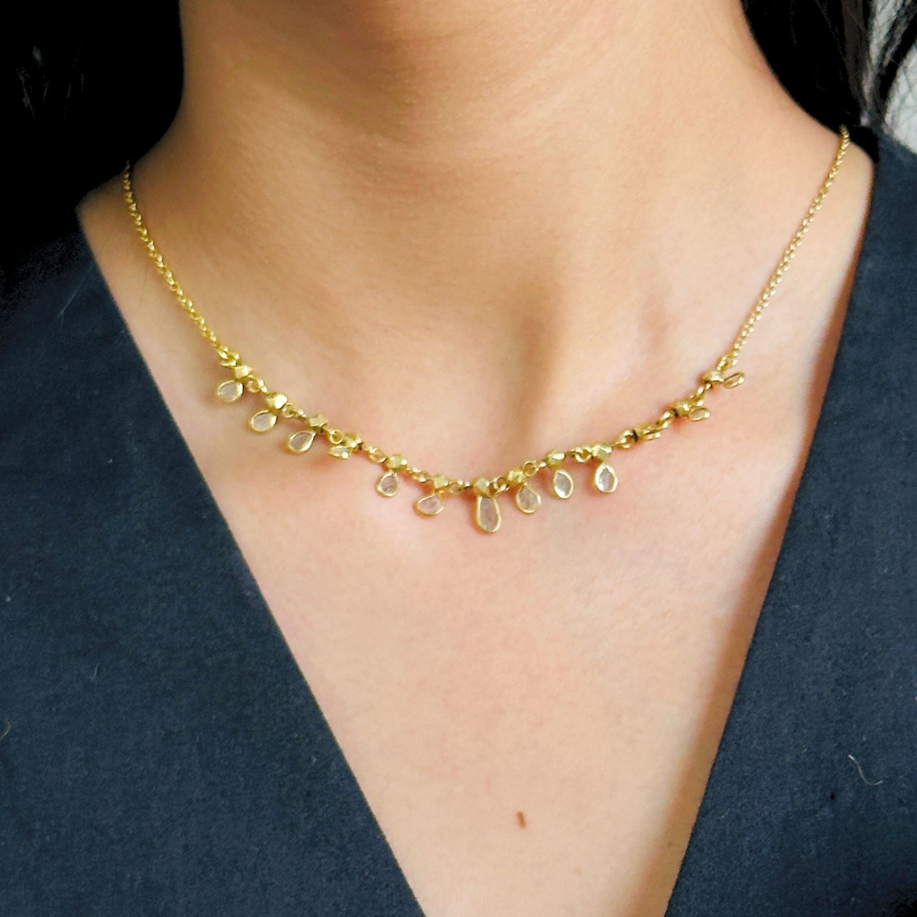 Ranlex Diamond & Pearl 18K Gold Plated Silver 925 Necklace