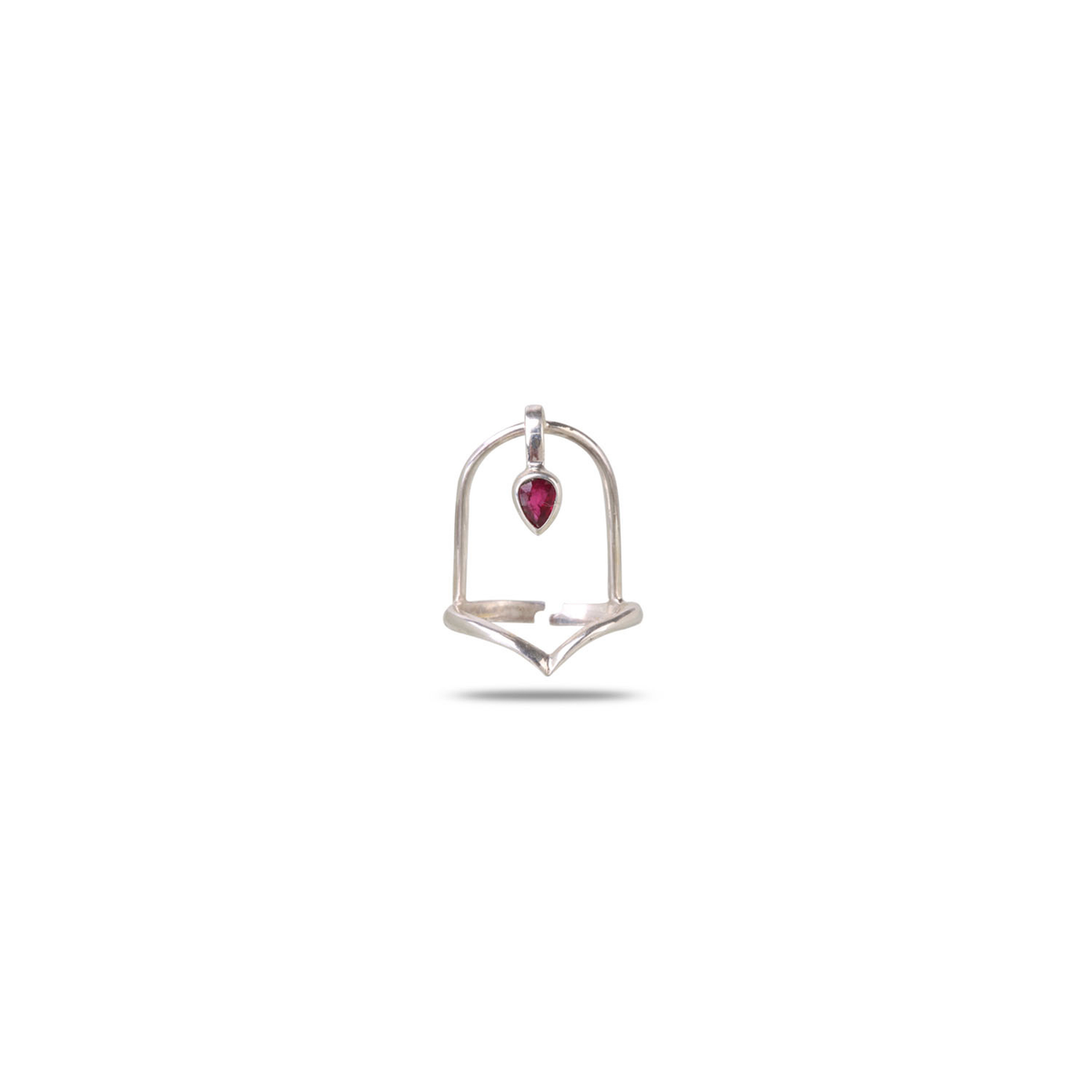 Amoda Ruby Silver 925 Nail Ring