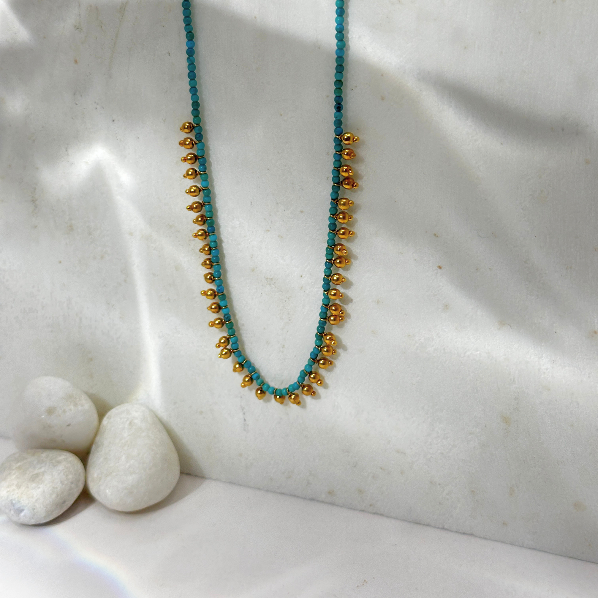 Beu Turquoise 18k Gold Plated Silver 925 Necklace