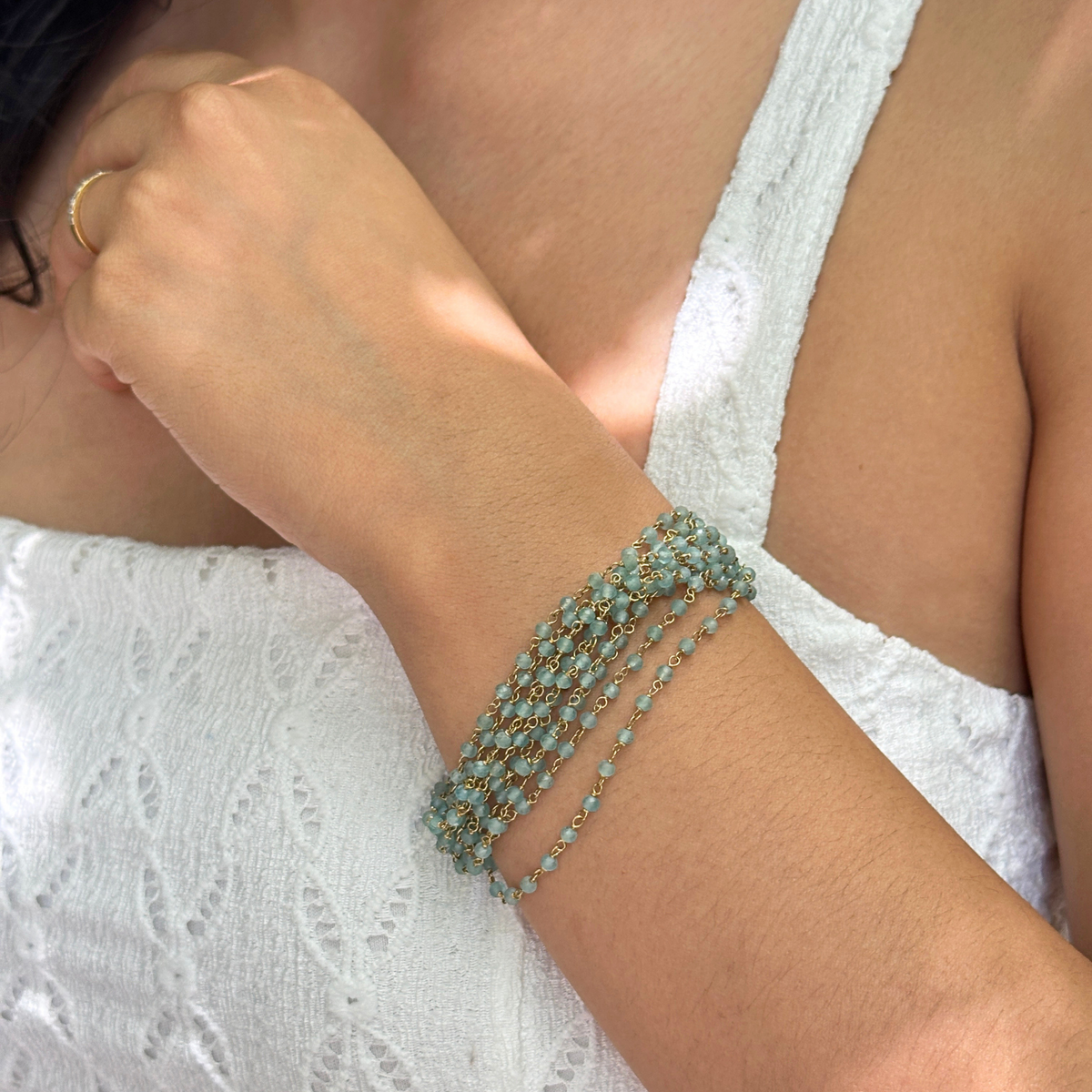 Noe Apatite 18k Gold Plated Silver 925 Bracelet