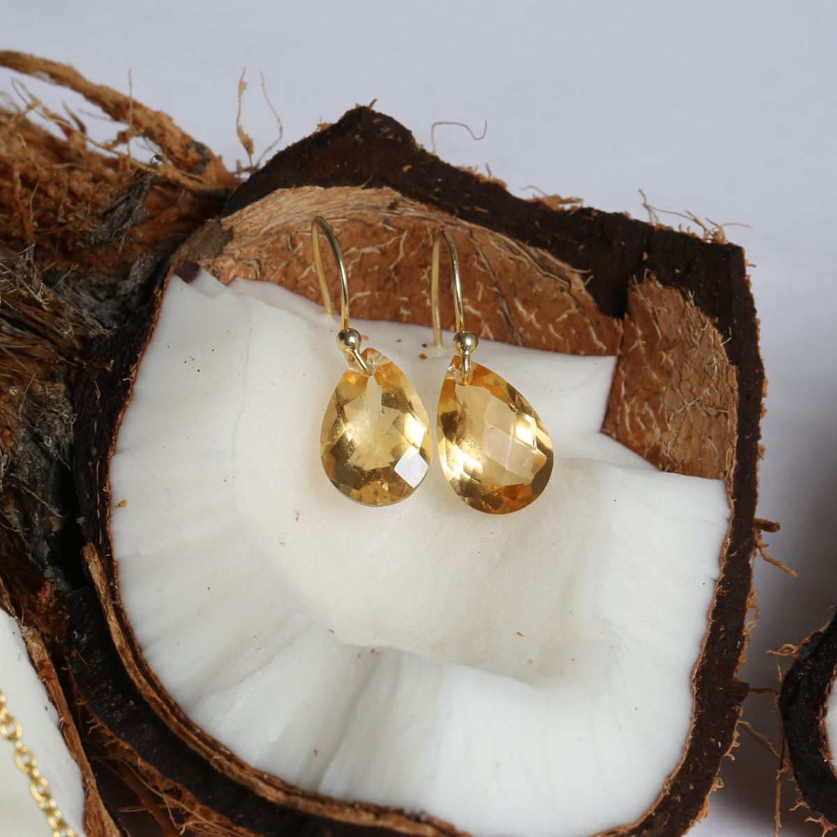 Kirri Citrine 18K Gold Plated Silver 925 Earrings