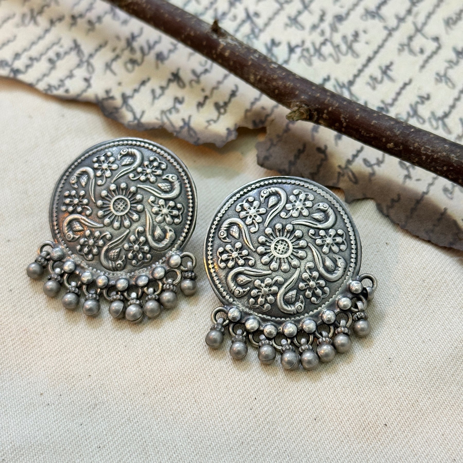 Charita Traditional Silver 925 Earrings