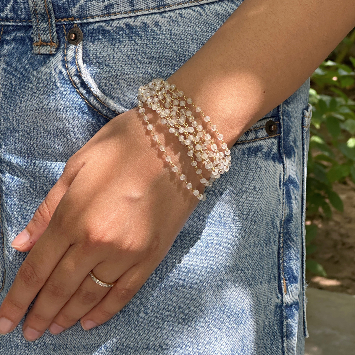 Irin Rainbow Moonstone 18k Gold Plated Silver 925 Bracelet
