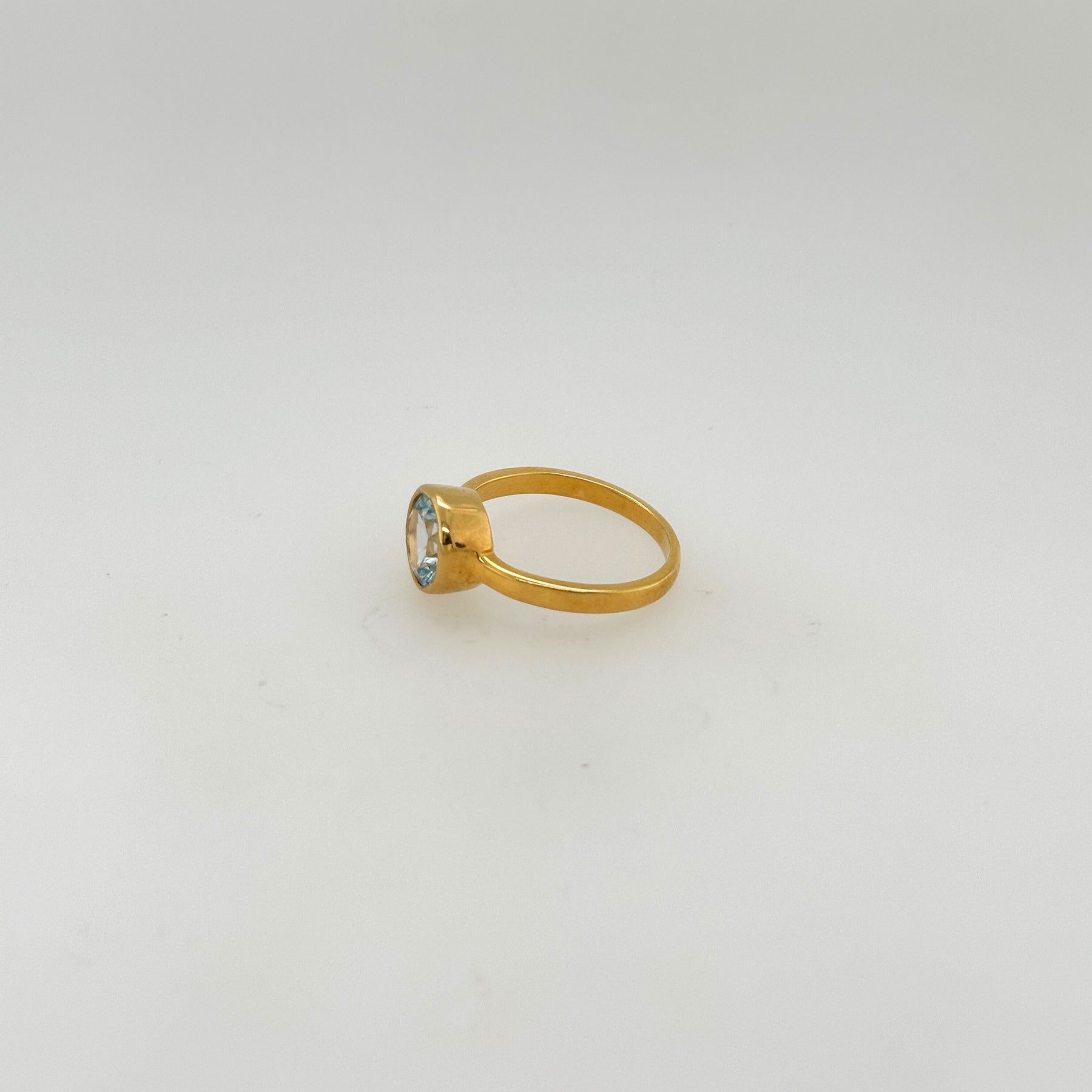 Bellatrix Blue Topaz Gold Plated Silver 925 Ring