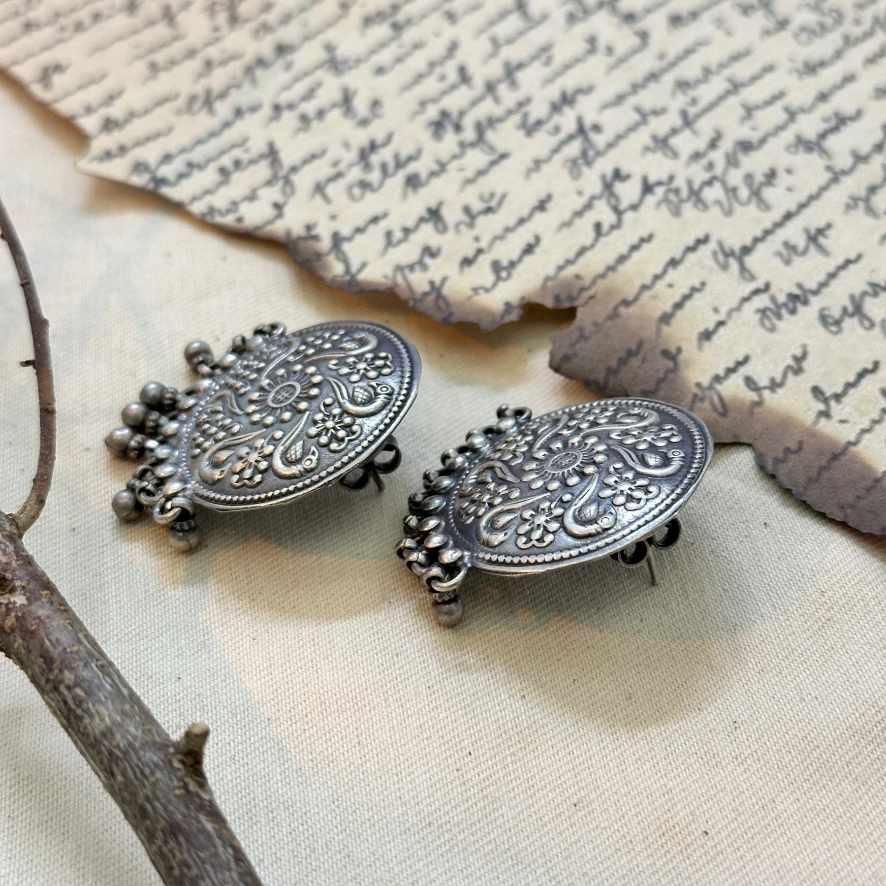 Charita Traditional Silver 925 Earrings