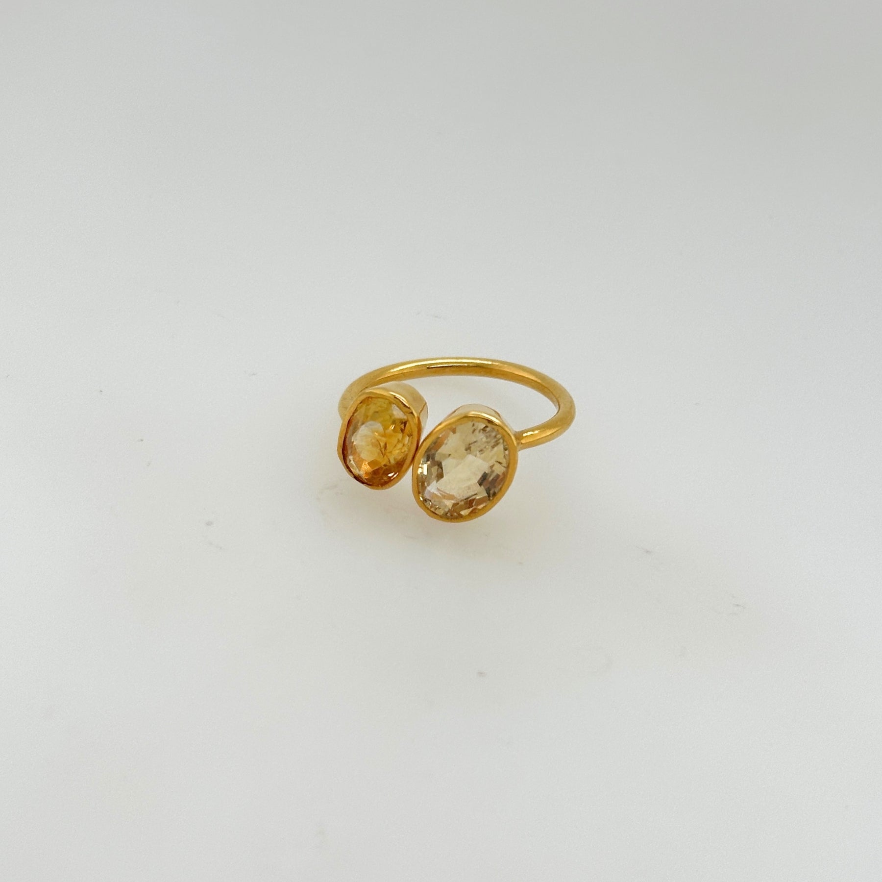 Sable Citrine Gold Plated Silver 925 Ring