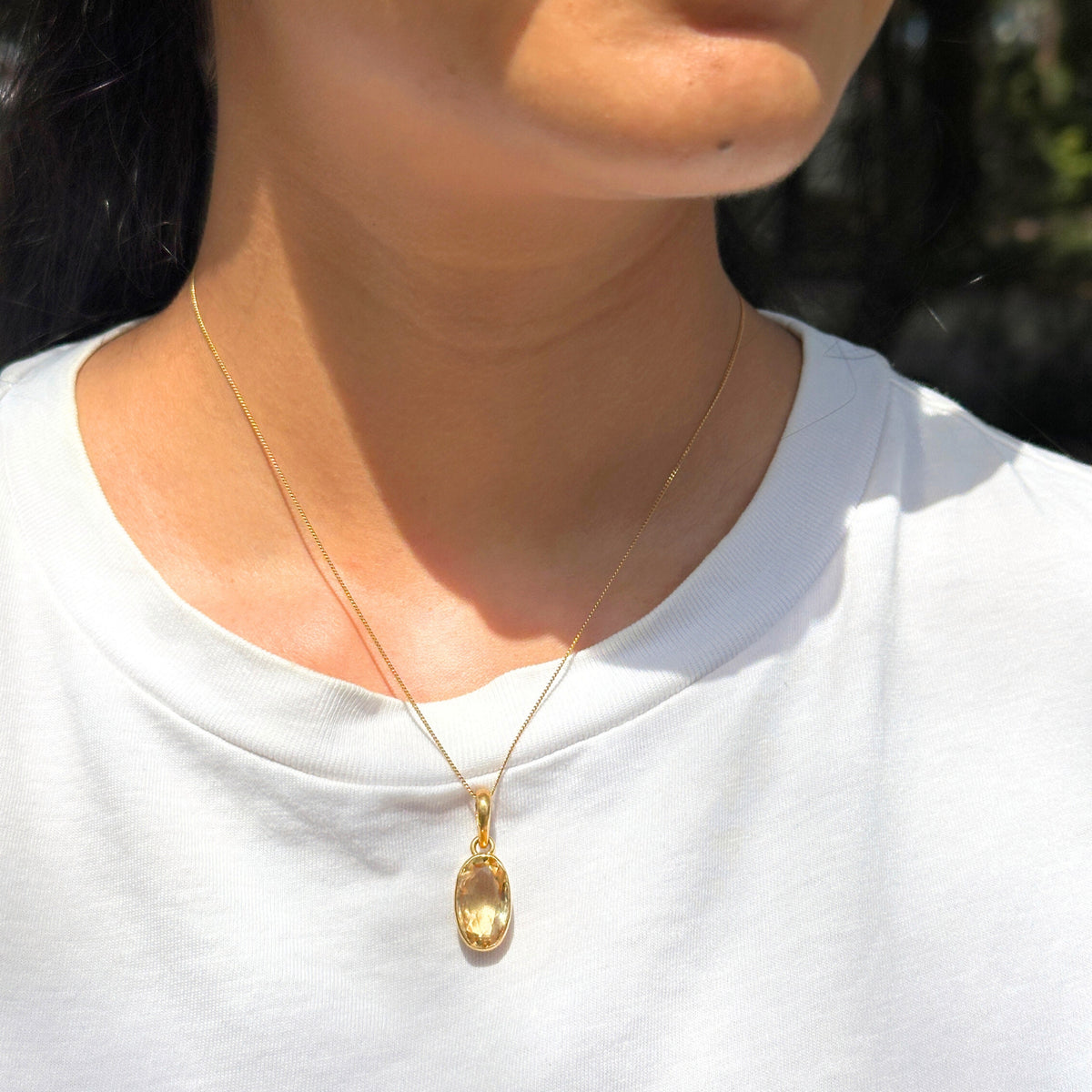 Liam Citrine 18K Gold Plated Silver 925 Pendant