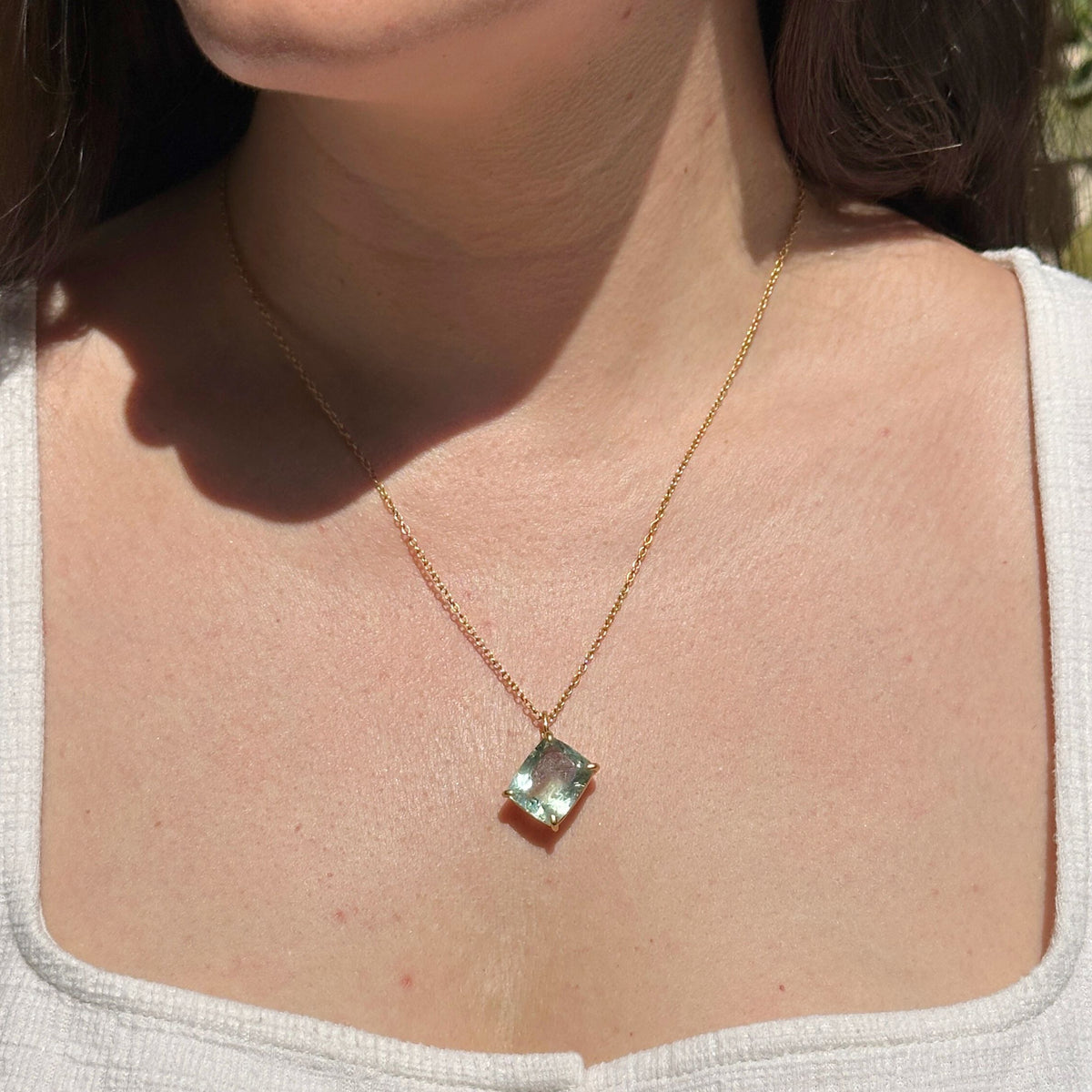 Kaia Aquamarine 18K Gold Plated Silver 925 Necklace