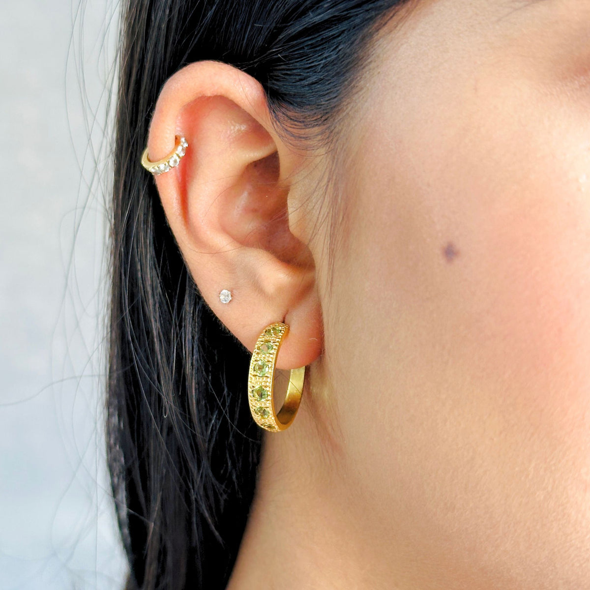 Sreaka Peridot 18K Gold Plated Silver 925 Earrings