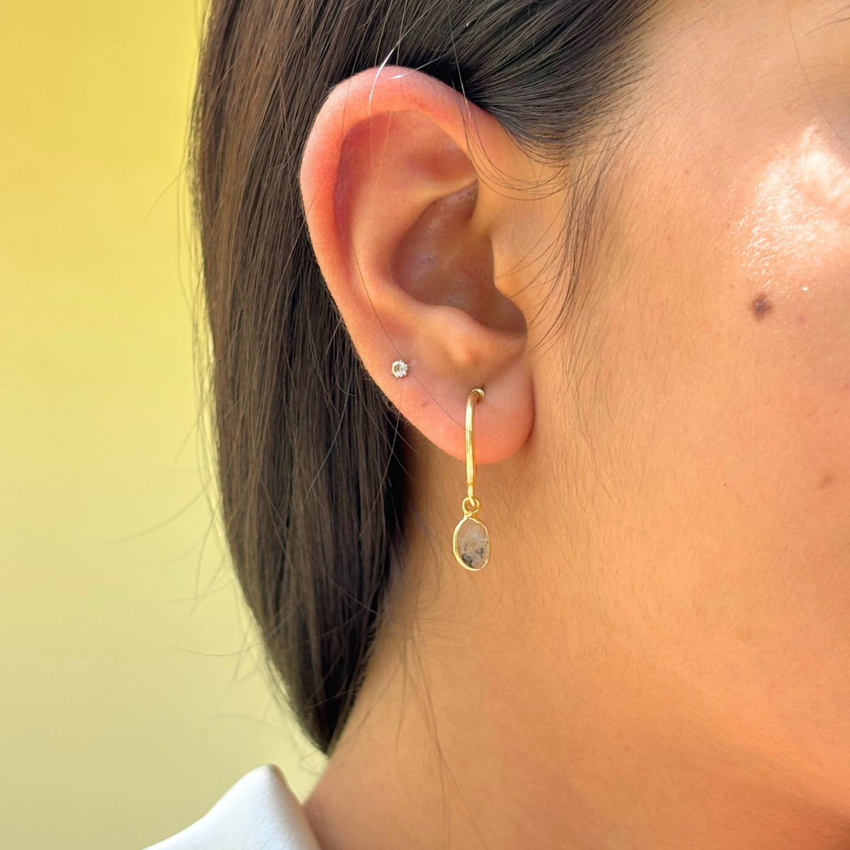 Divira Diamond Gold Plated Silver 925 Earrings