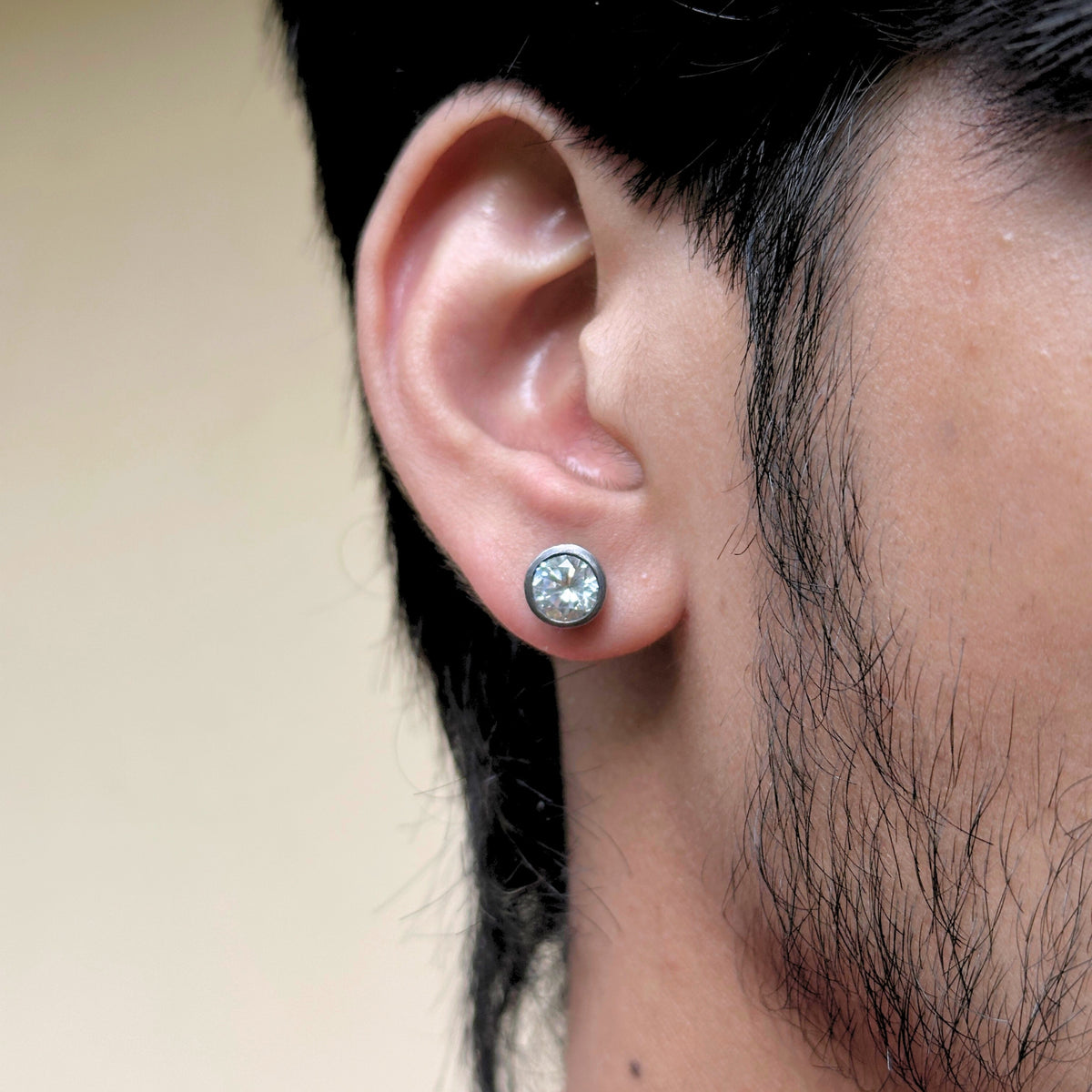 Deck Men's Silver 925 Stud Earrings