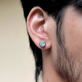 Deck Men's Silver 925 Stud Earrings