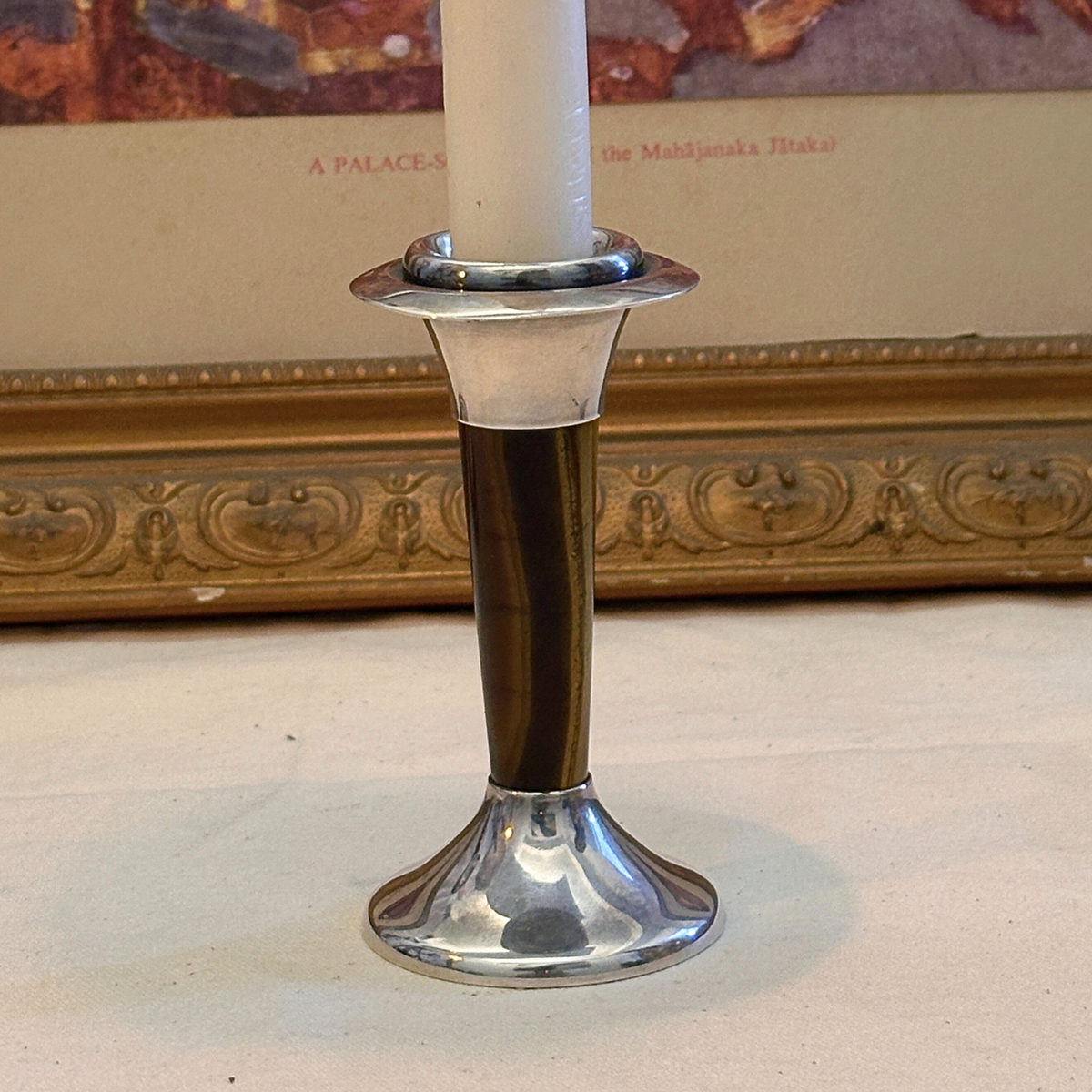Iro Tiger Eye Silver 925 Candle Stand