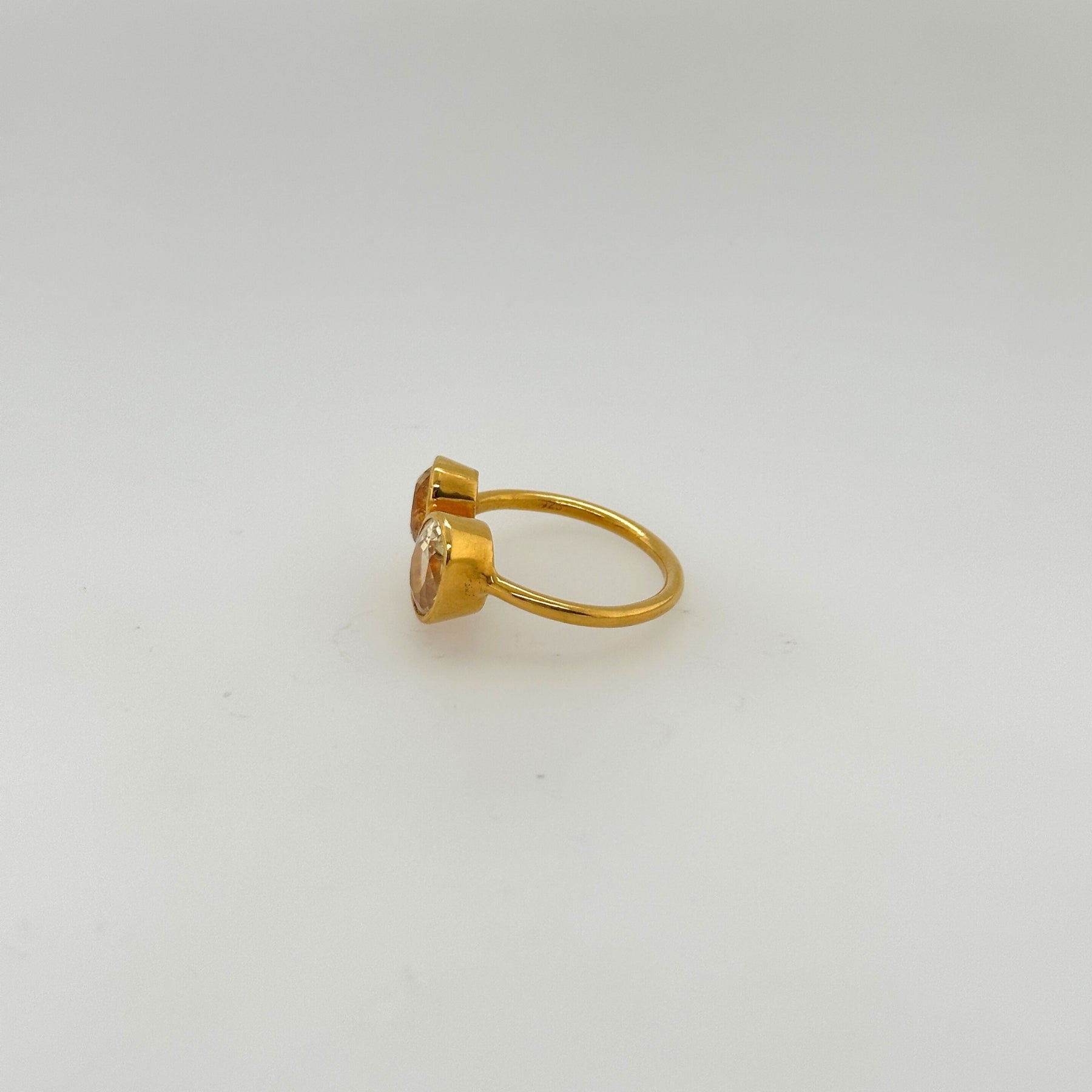 Sable Citrine Gold Plated Silver 925 Ring