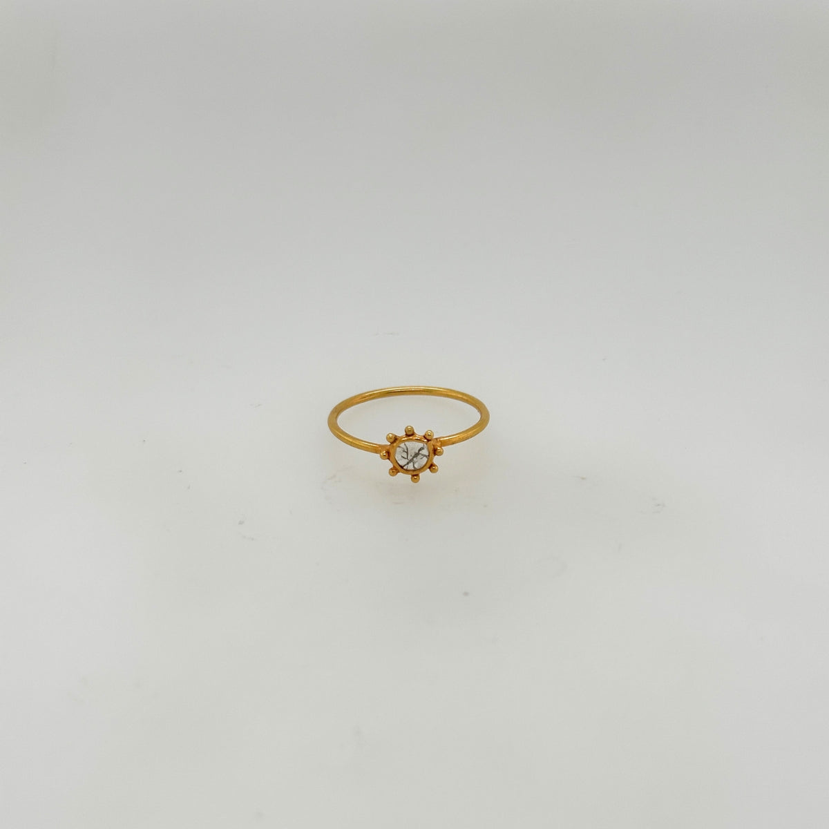 Sunnyside Diamond Polki Gold Plated Ring