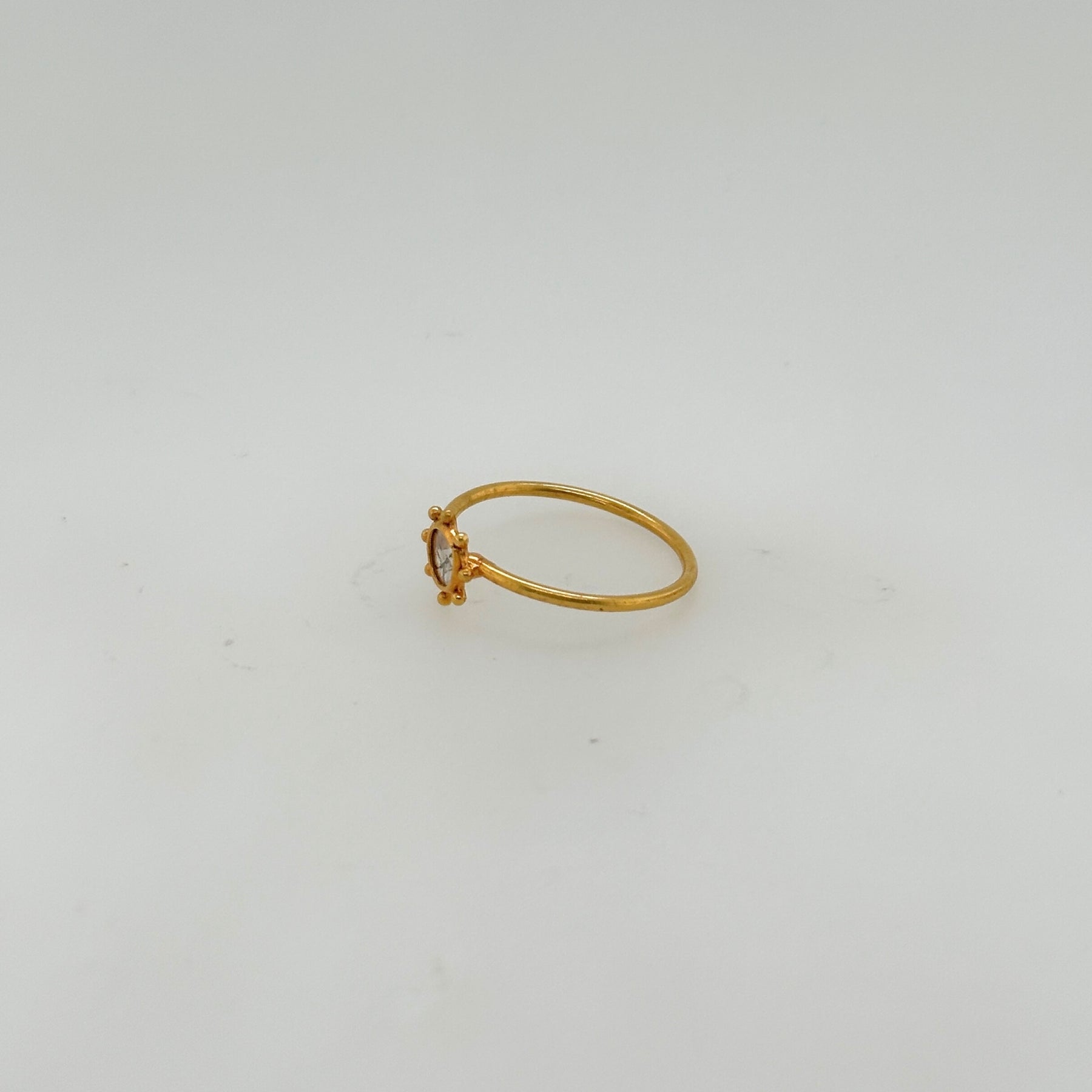 Sunnyside Diamond Polki Gold Plated Ring