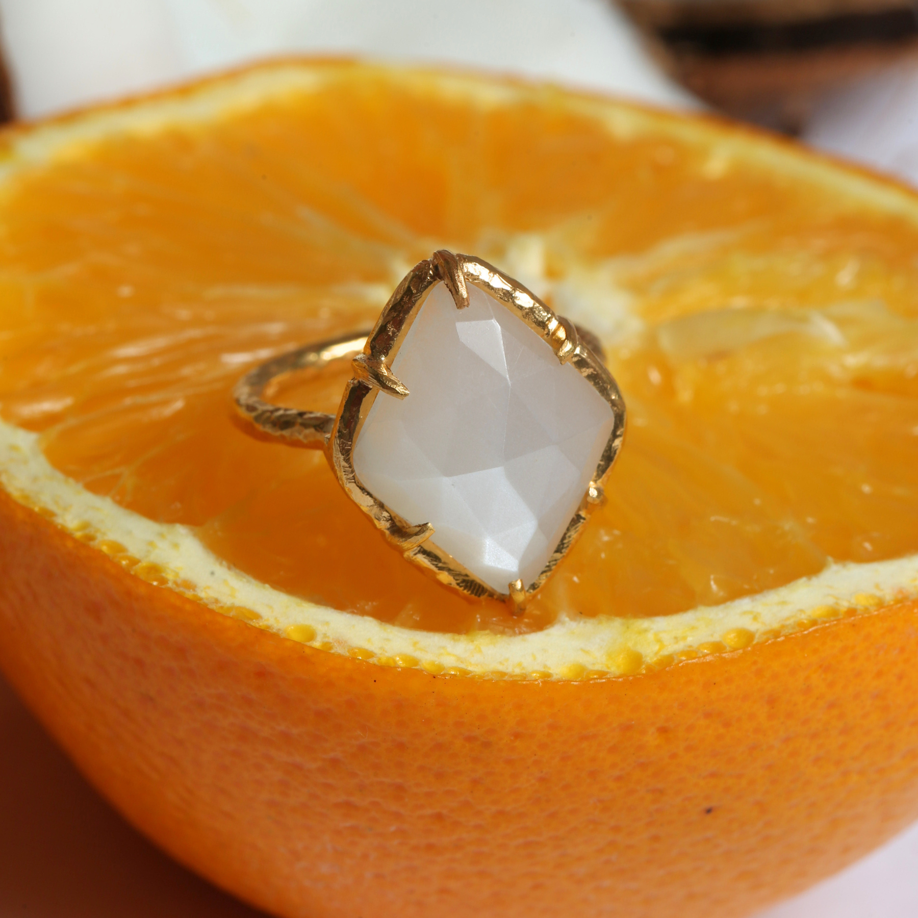 Electra Moonstone Gold Plated Silver 925 Ring