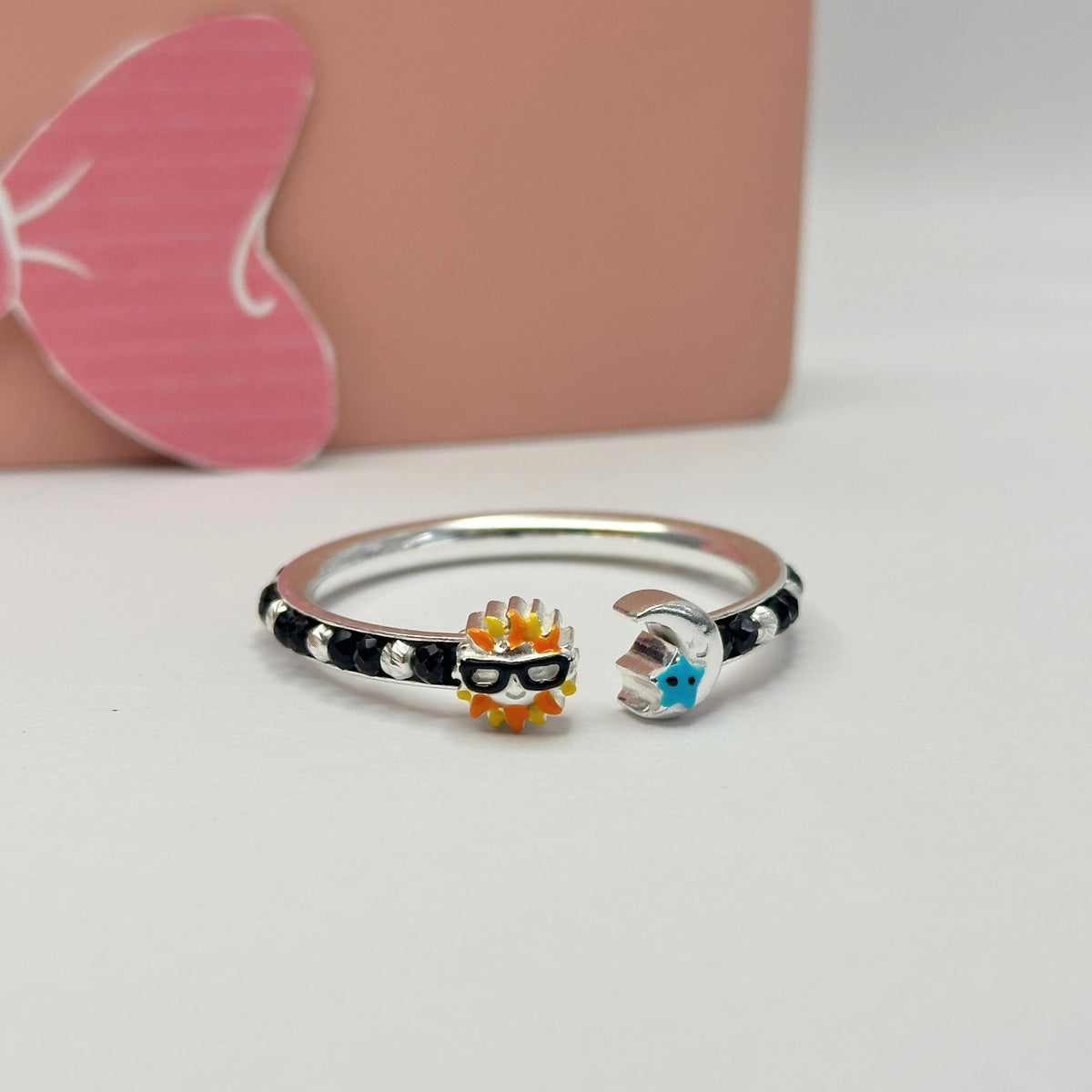 Sun and Moon Silver 925 Kids Nazar Bangle