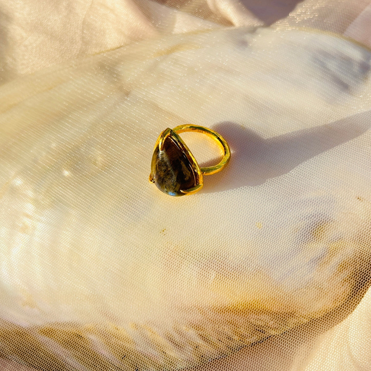 Lisa Labradorite 18K Gold Plated Silver  Ring