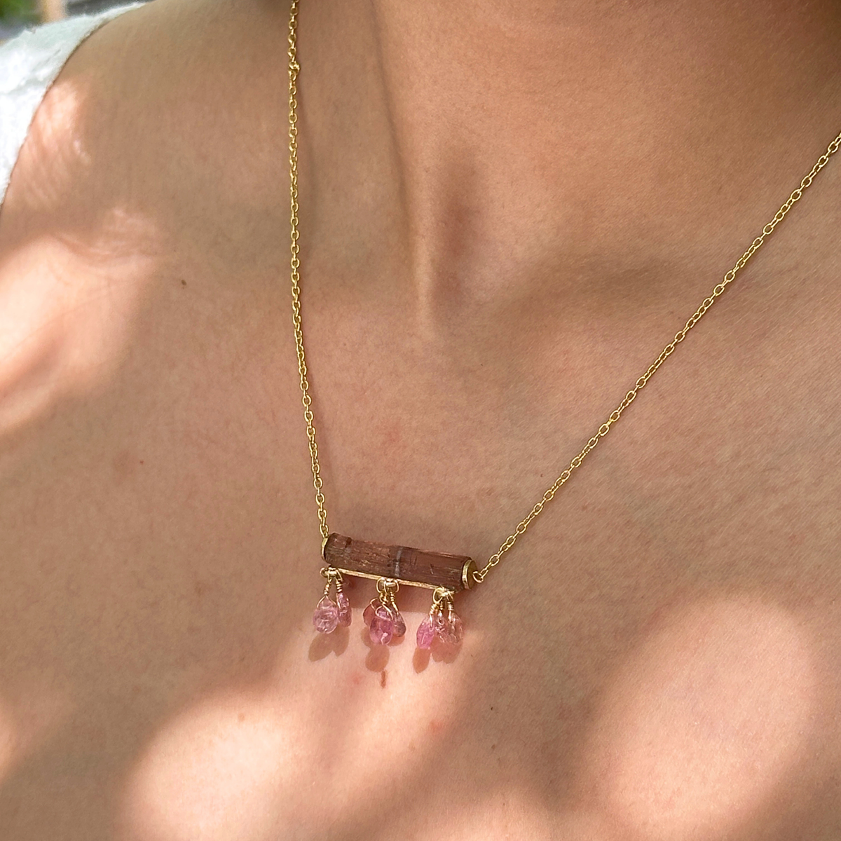 Xeu Tourmaline 18k Gold Plated Silver 925 Necklace