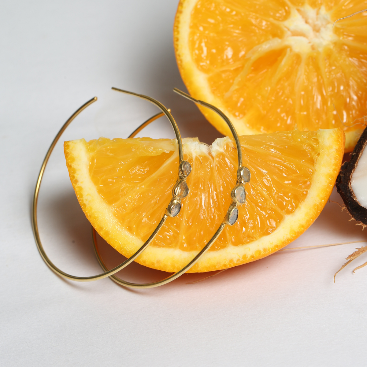 Carp Diamond 18K Gold Plated Silver 925 Earrings