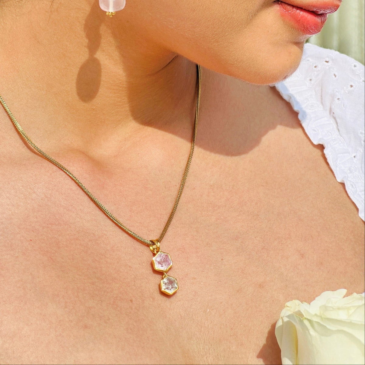 Crie Aquamarine Gold Plated Silver 925 Love Pendant