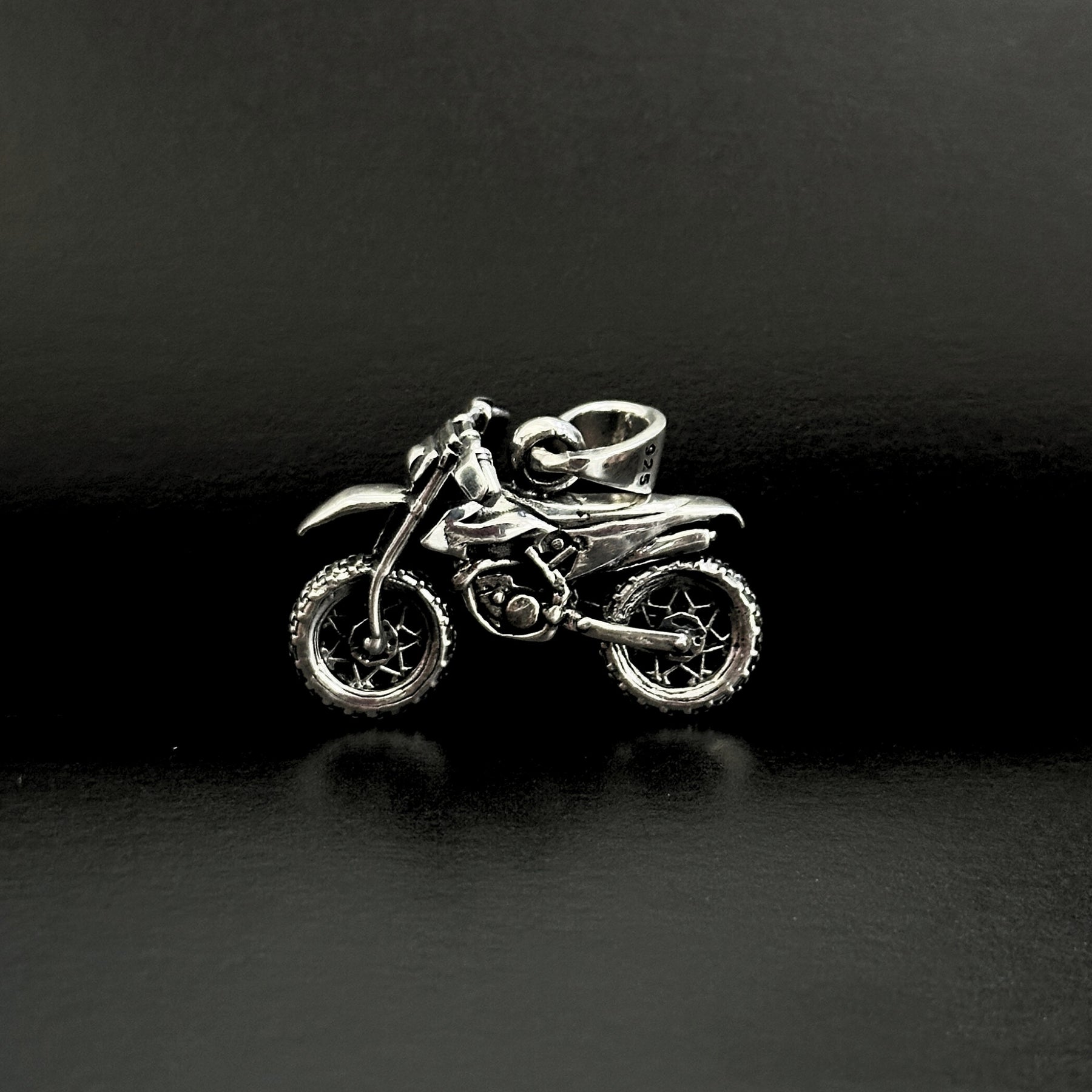 Motorcycle Silver 925 Men's Pendant