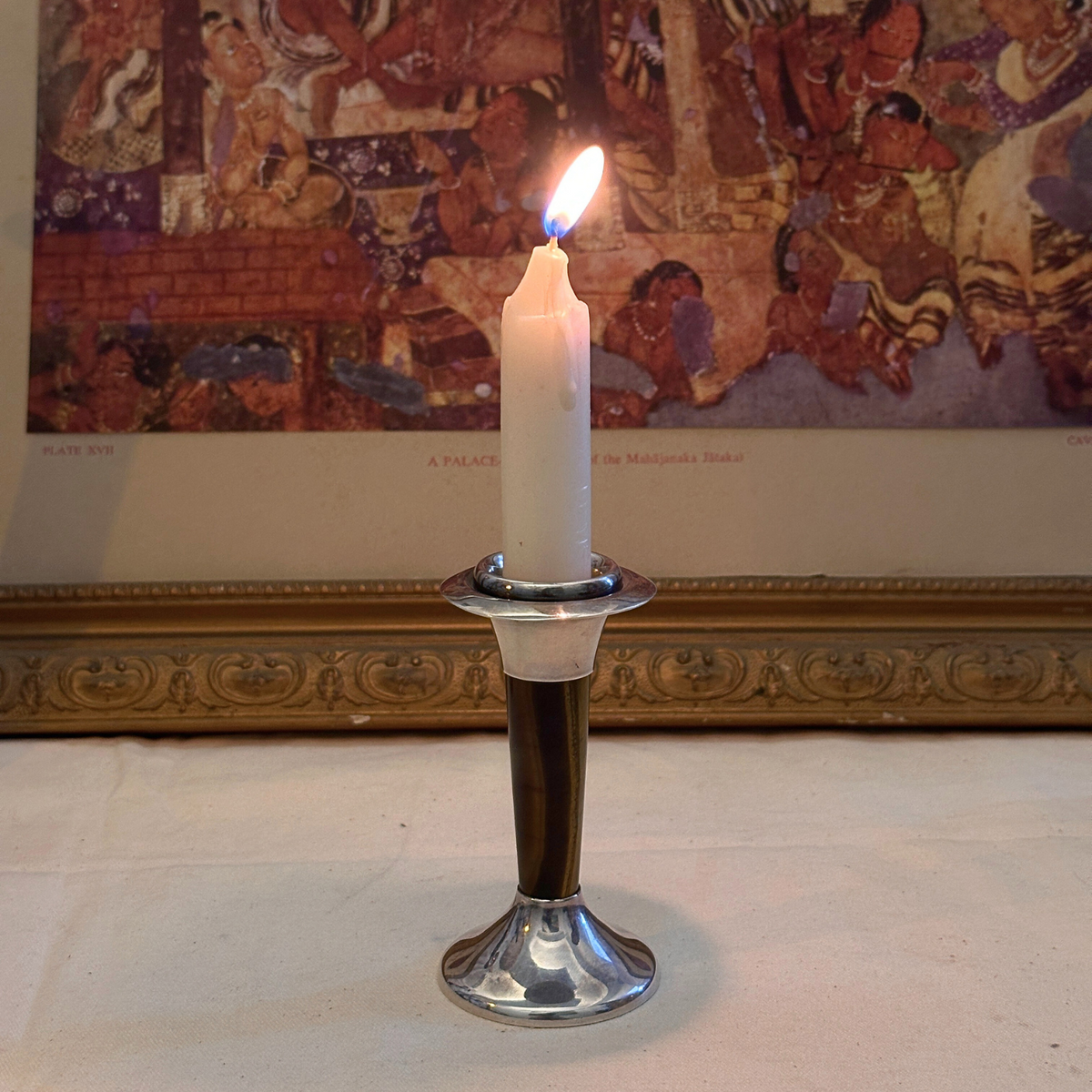 Iro Tiger Eye Silver 925 Candle Stand