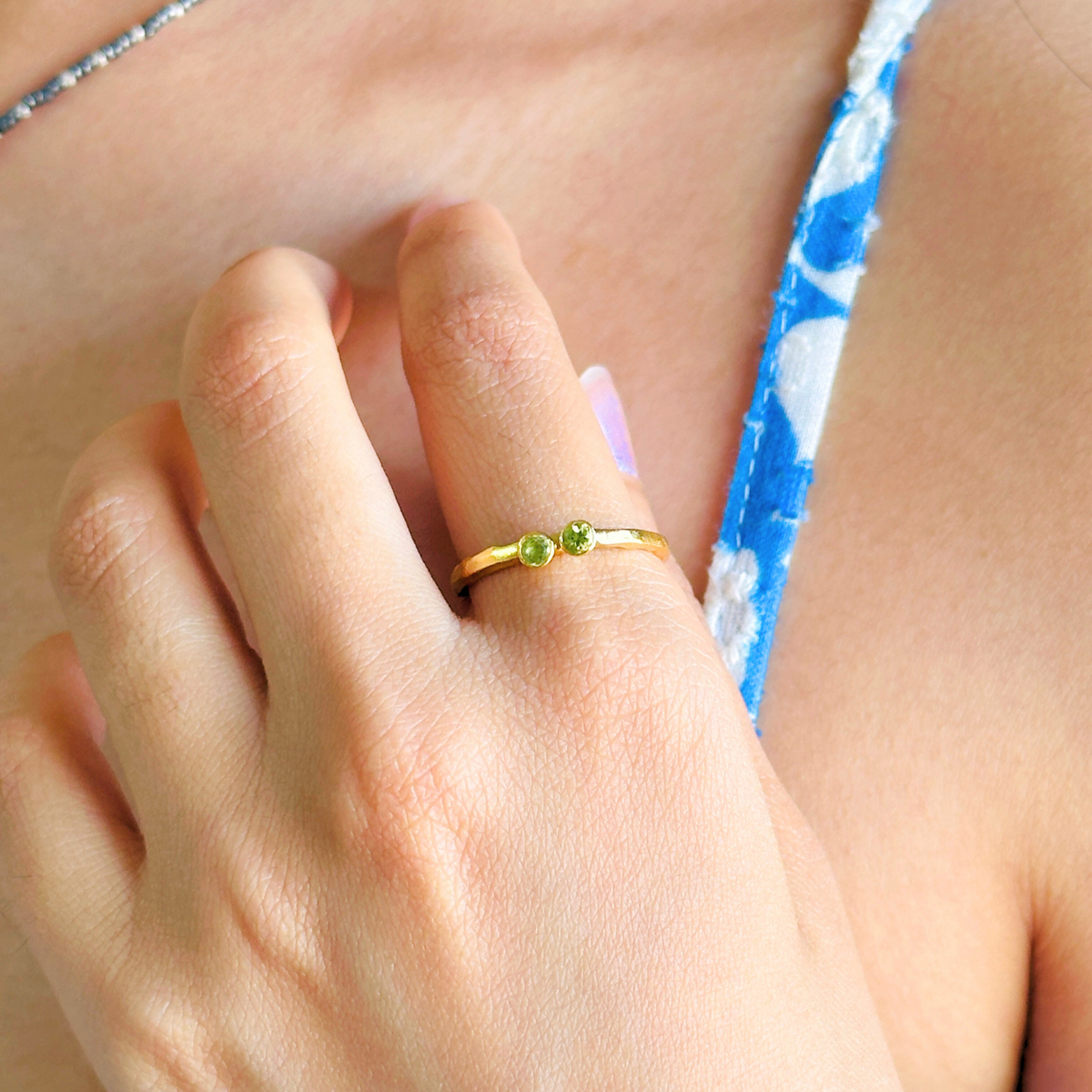 Seraphina Peridot Gold Plated Silver Ring