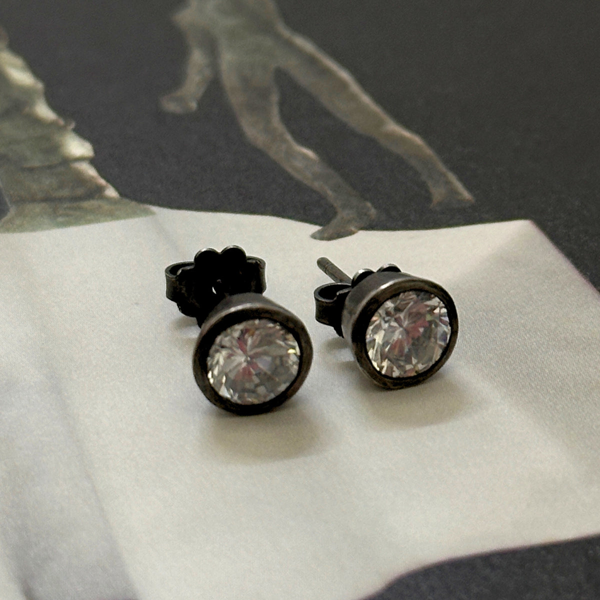 Deck Men's Silver 925 Stud Earrings