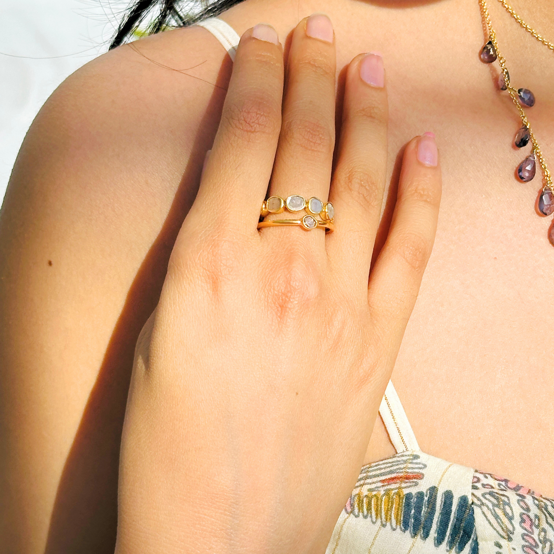 Tilly Diamond Gold Plated Silver 925 Ring