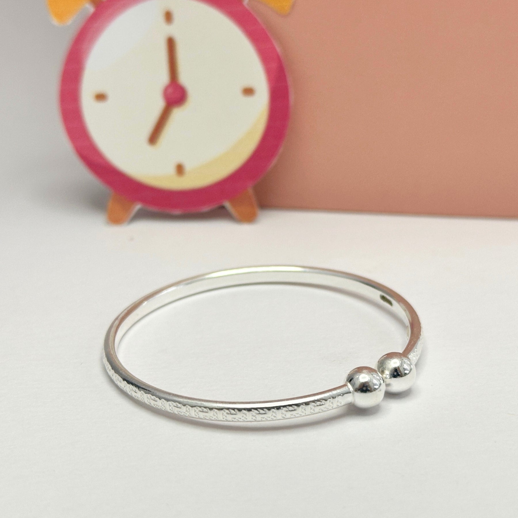 Textured Silver 925 Kids Bangle