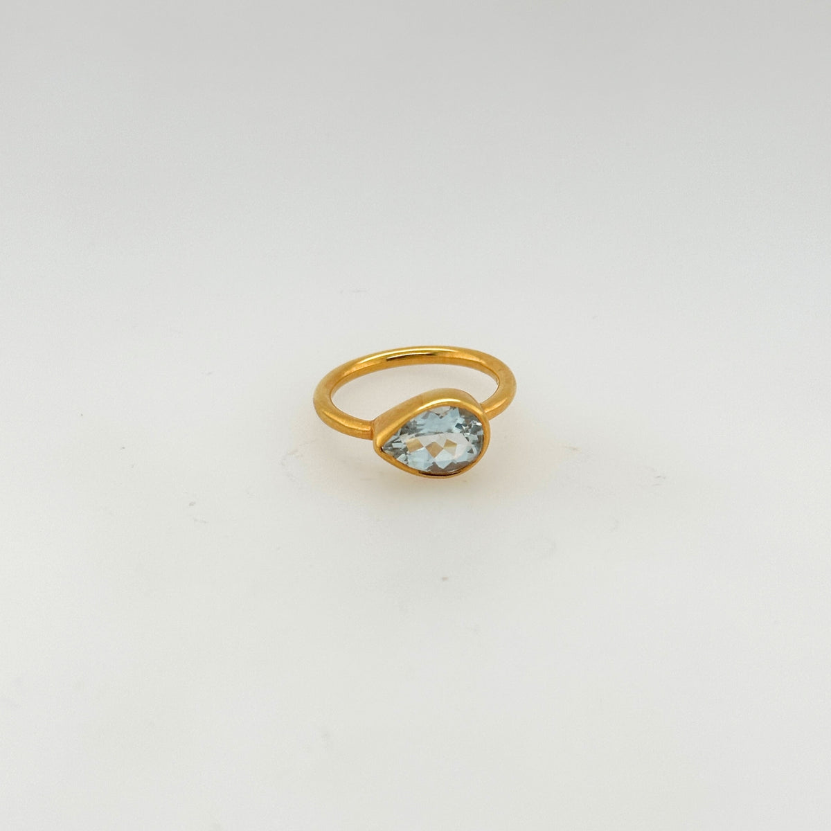 Twyla Aquamarine Gold Plated Silver 925 Ring