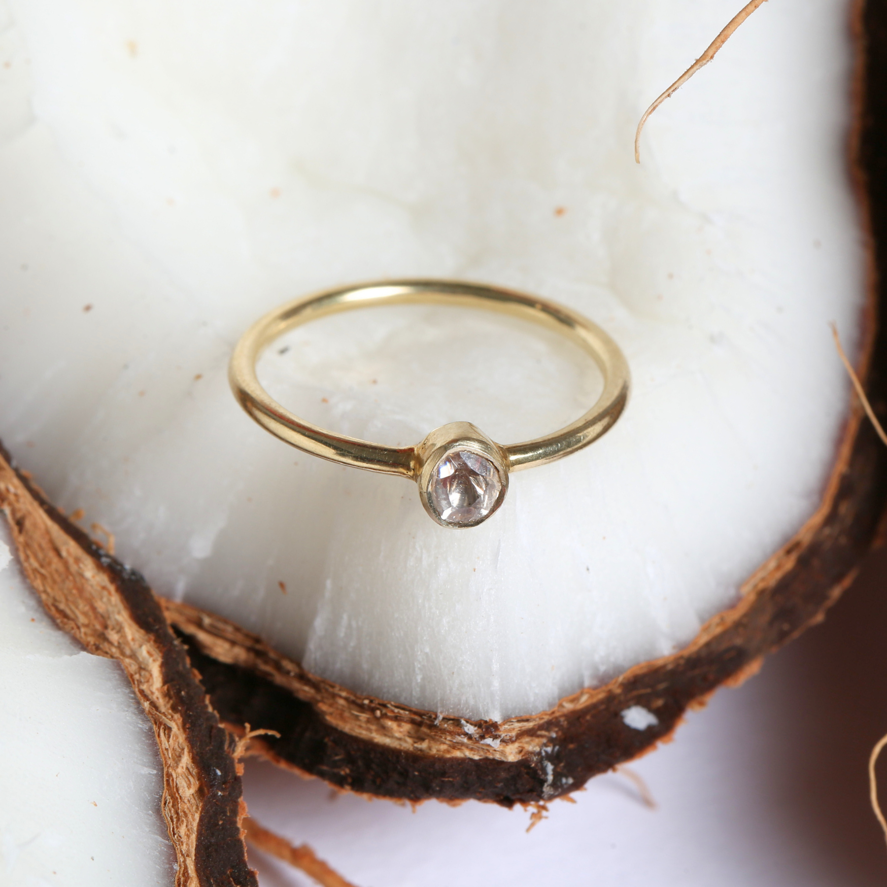 Salem Diamond Gold Plated Silver 925 Ring