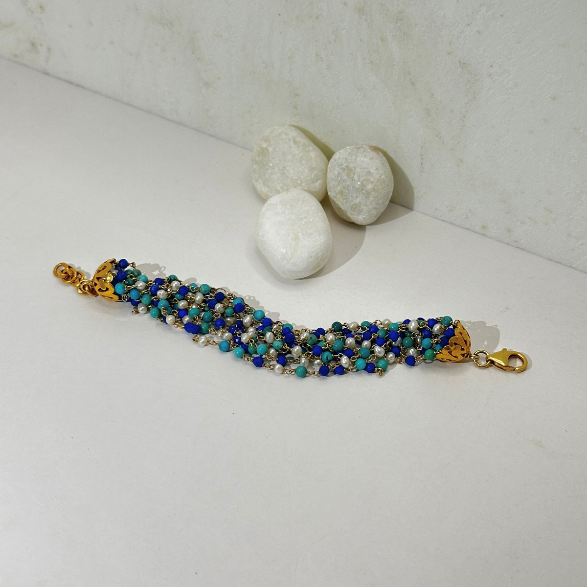 Eira Multi Stone 18k Gold Plated Silver 925 Bracelet