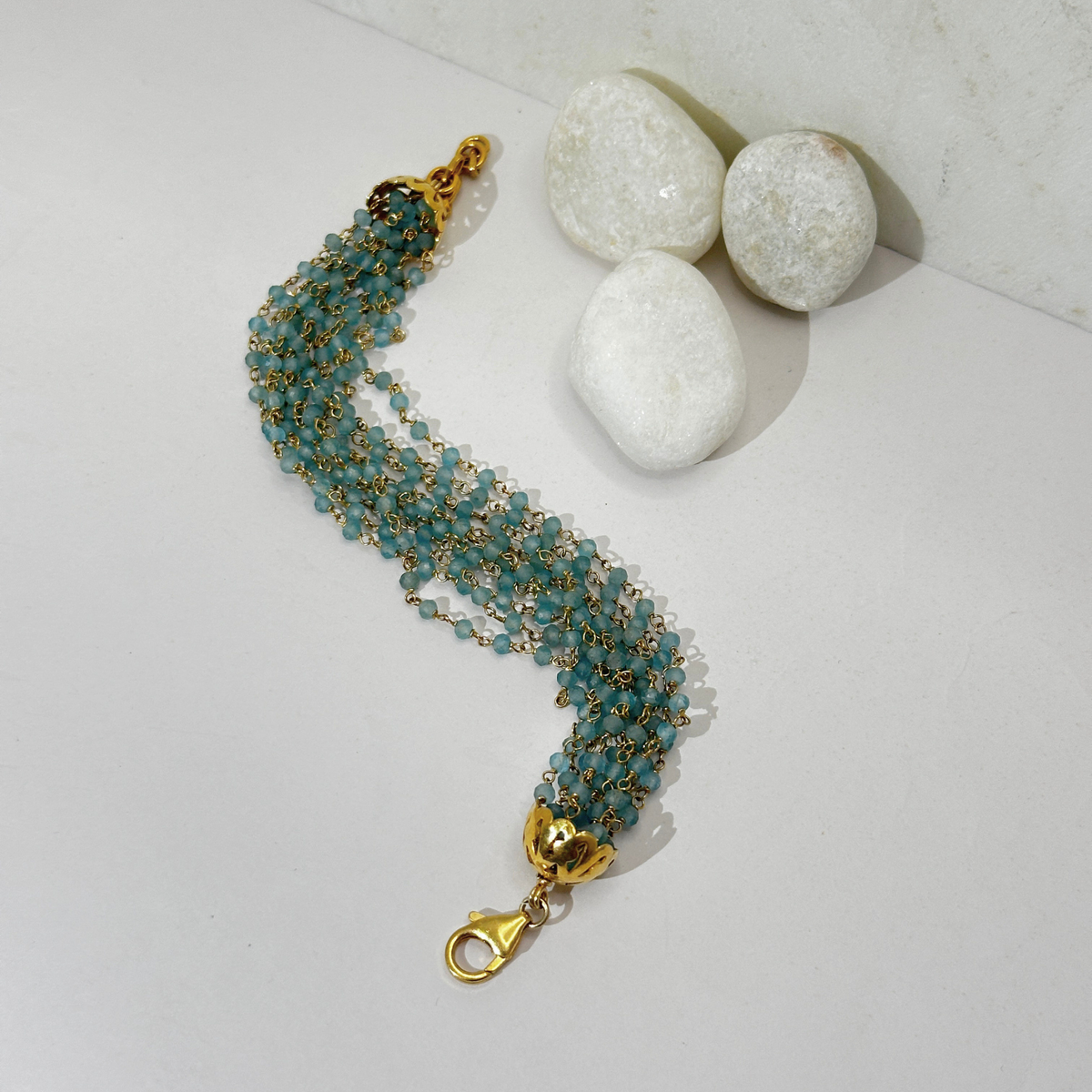 Noe Apatite 18k Gold Plated Silver 925 Bracelet