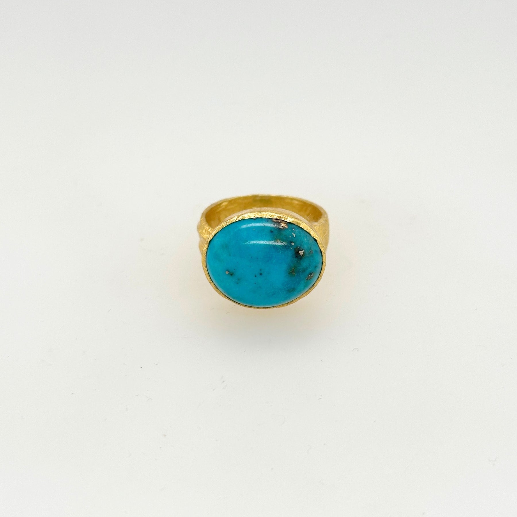 Juno Turquoise Gold Plated Silver 925 Ring