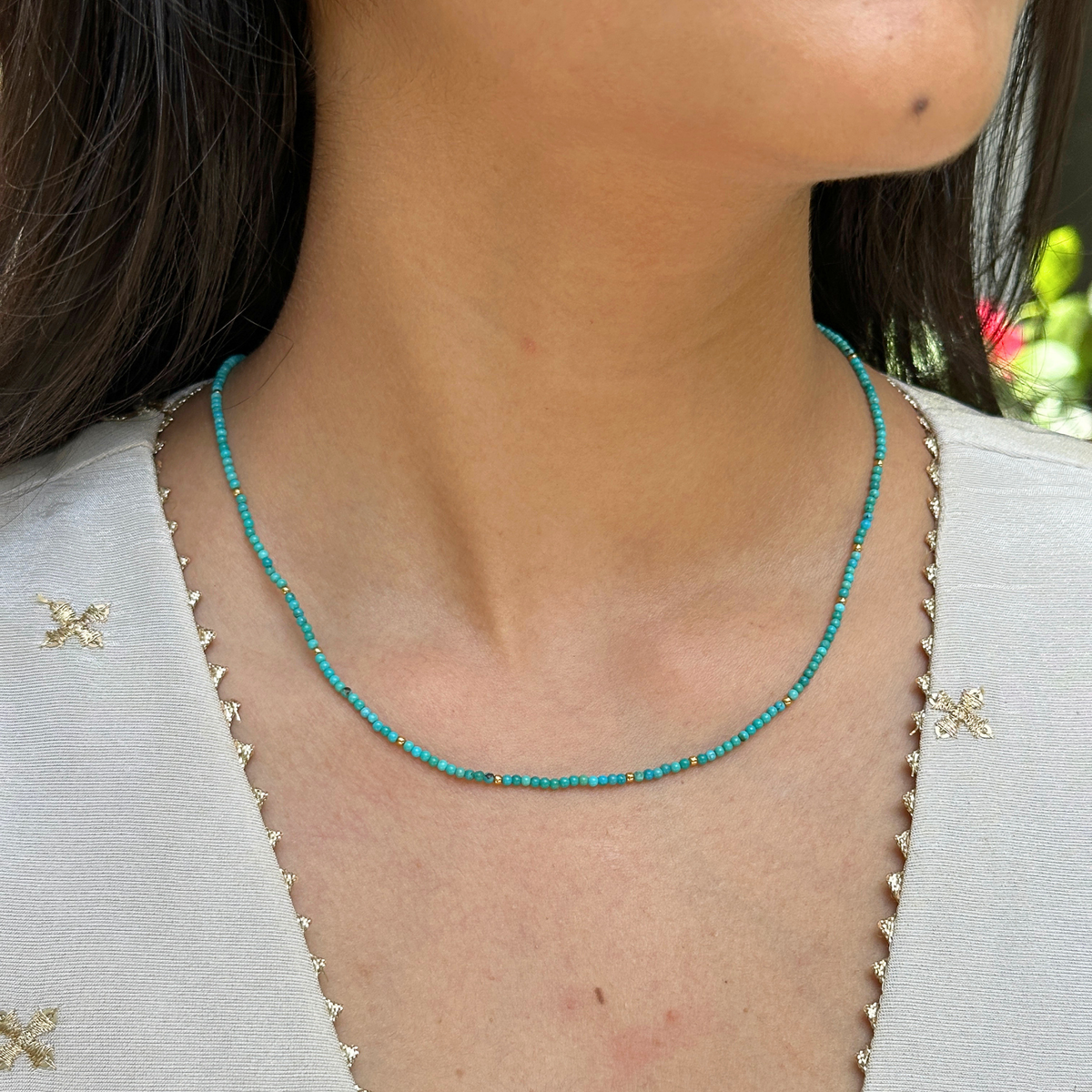 Heu Turquoise 18k Gold Plated Silver 925 Necklace