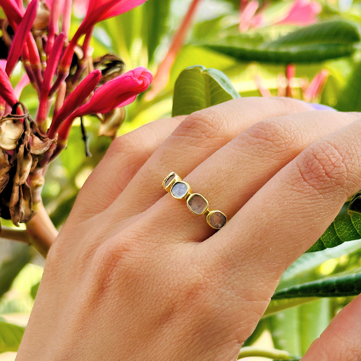 Tilly Diamond Gold Plated Silver 925 Ring