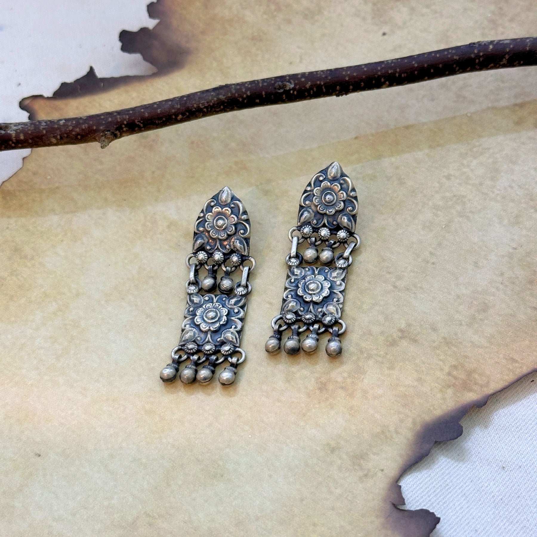 Zari Traditional Silver 925 Earrings