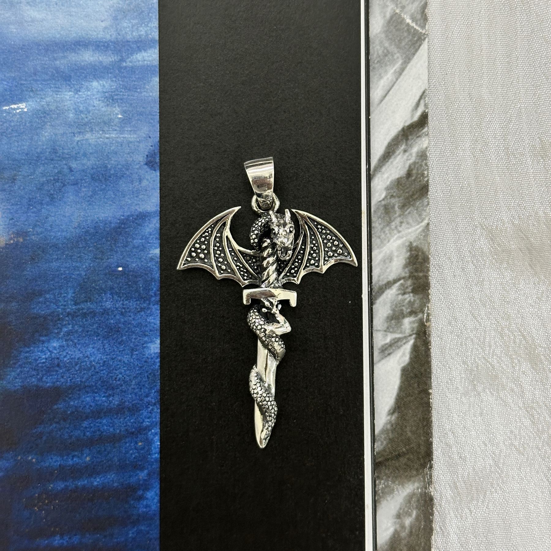 Fiesty Dragon Silver 925 Men's Pendant